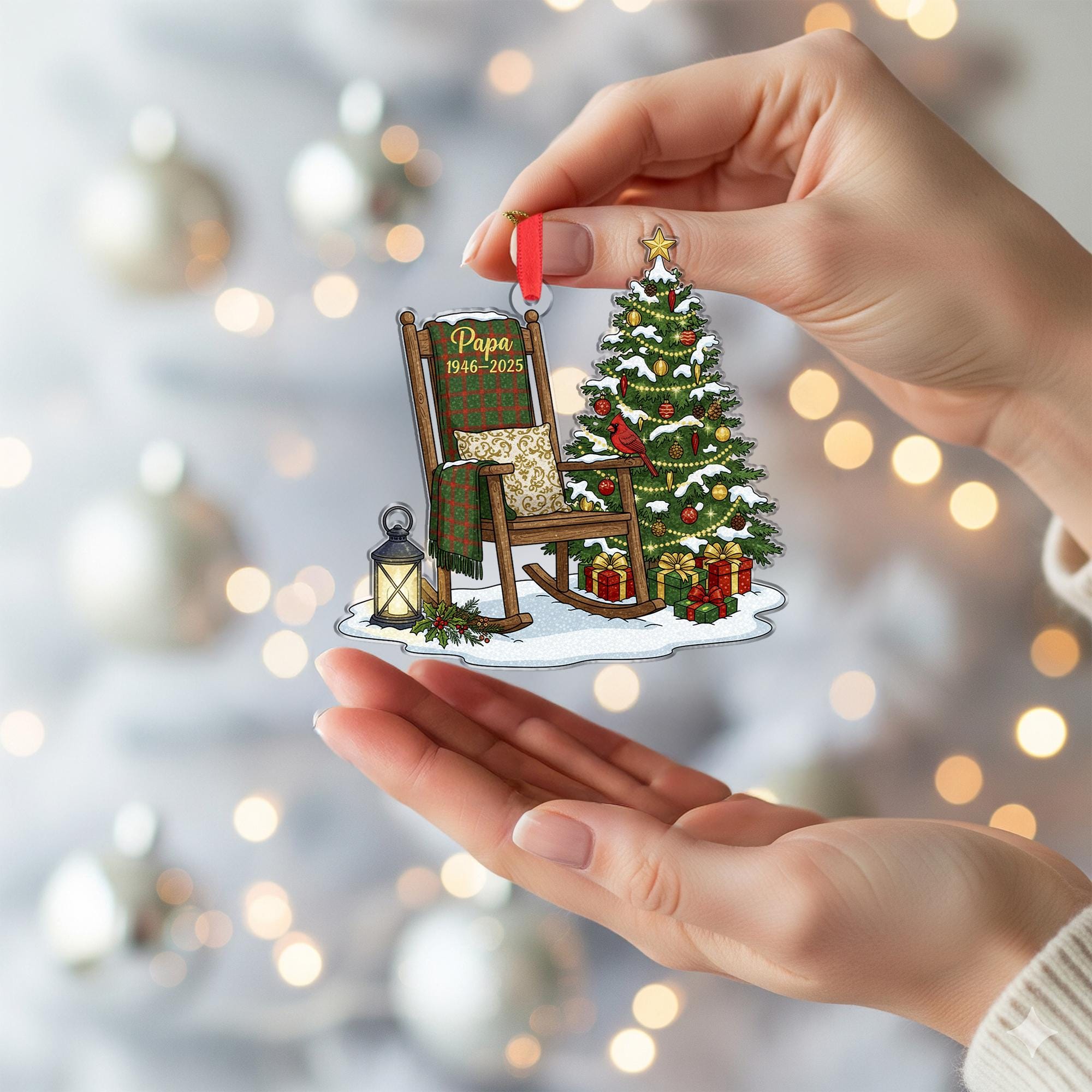 Personalized Memorial Christmas Ornament: In Memory Keepsake Gift