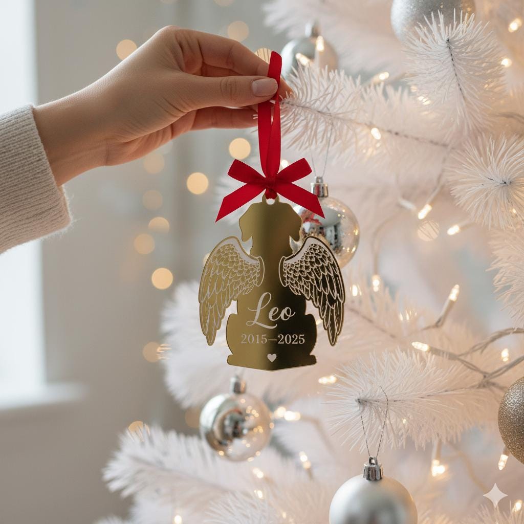 Pet Memorial Angel Ornament – Personalized Dog Loss Christmas Keepsake Gift