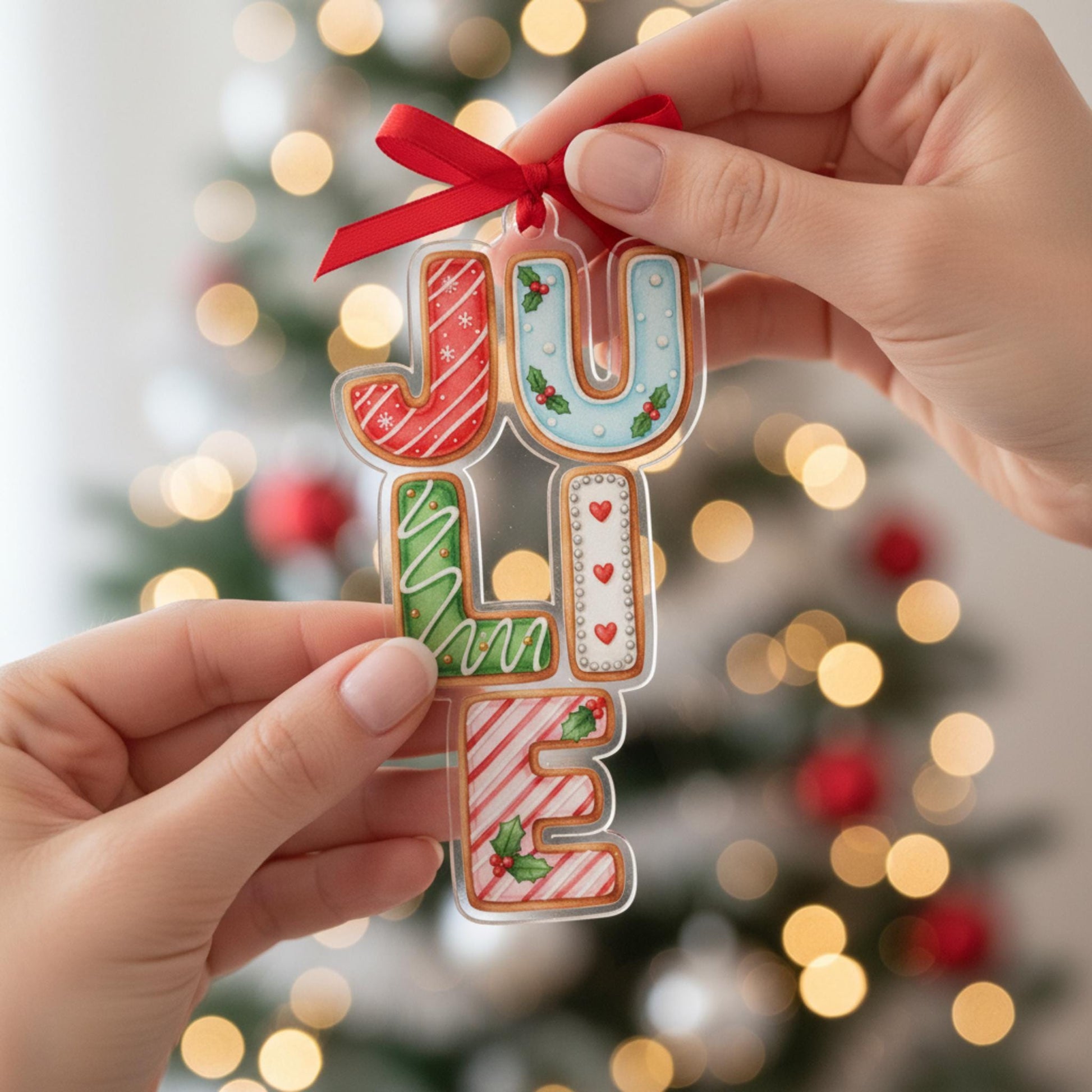Personalized Name Christmas Ornament – Custom Cookie Letter Holiday Tree Decoration”