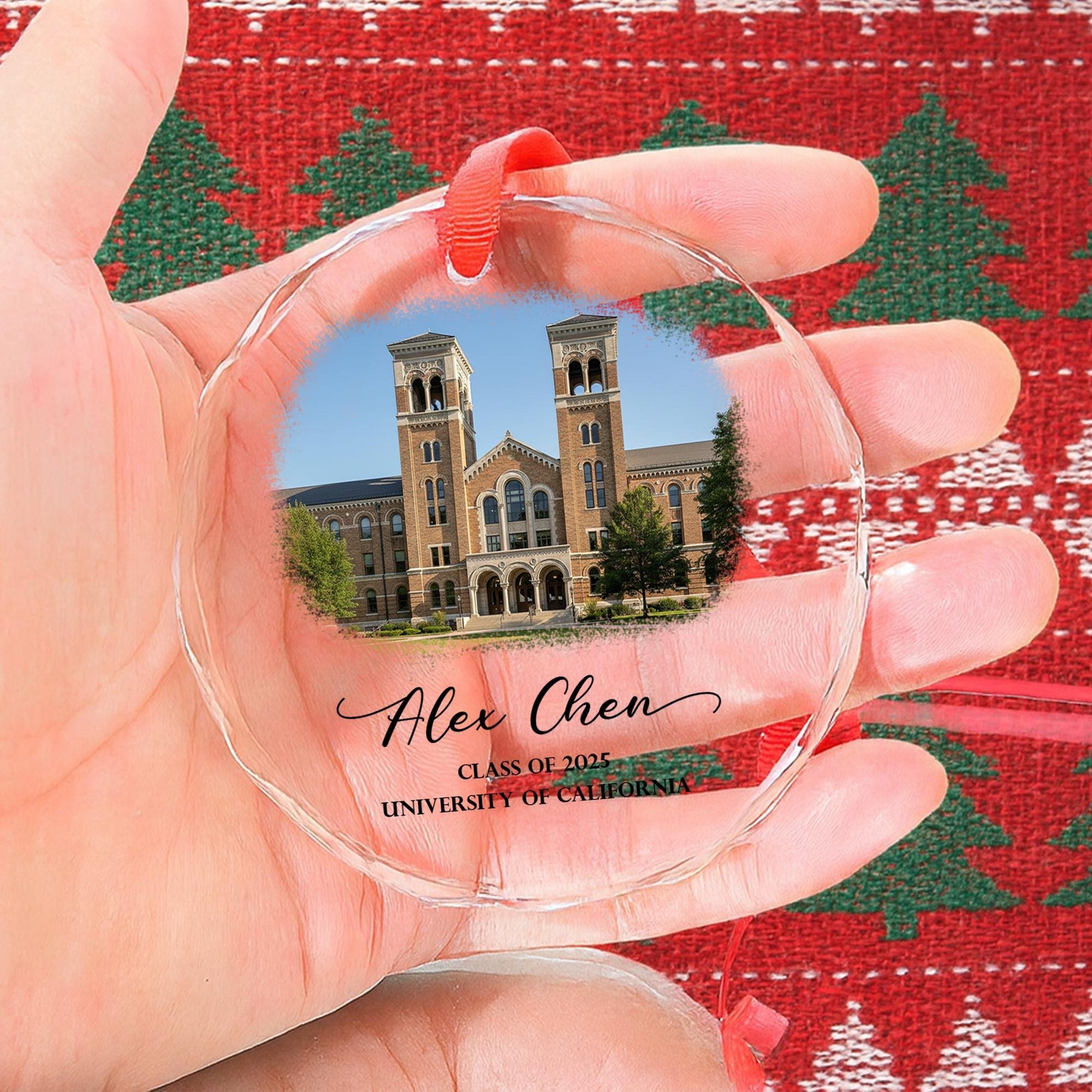 Personalized Glass Graduation Ornament, Custom Class Year Keepsake