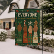 Personalized Polyester Garden Flag “Everyone Is Welcome Here” – Inclusive Yard Banner, Double-Sided Outdoor Flag