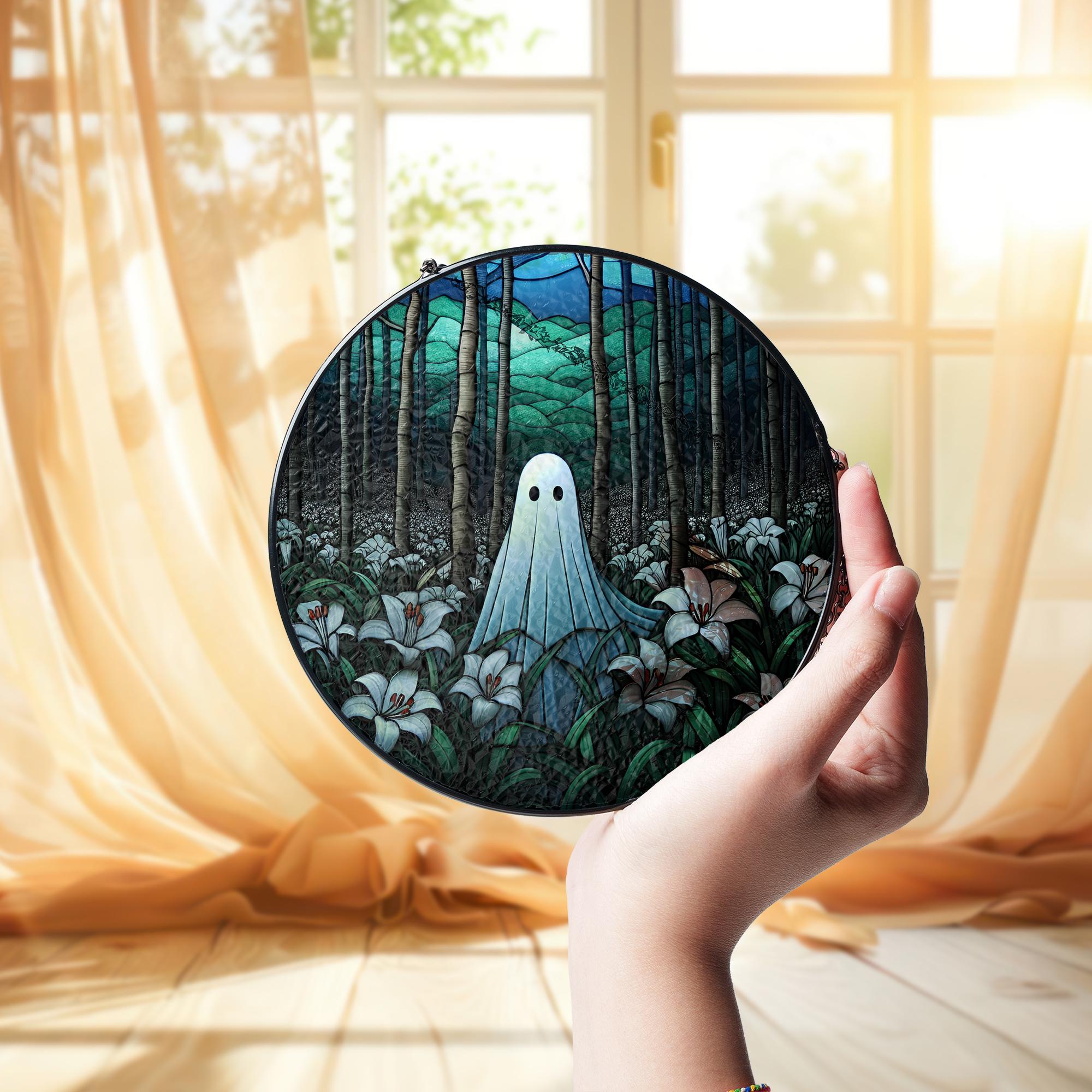 Ghost Suncatcher: Forest Lilies Window Ornament