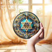 Star of David Suncatcher - Menorah Hanukkah Window Hanging Ornament