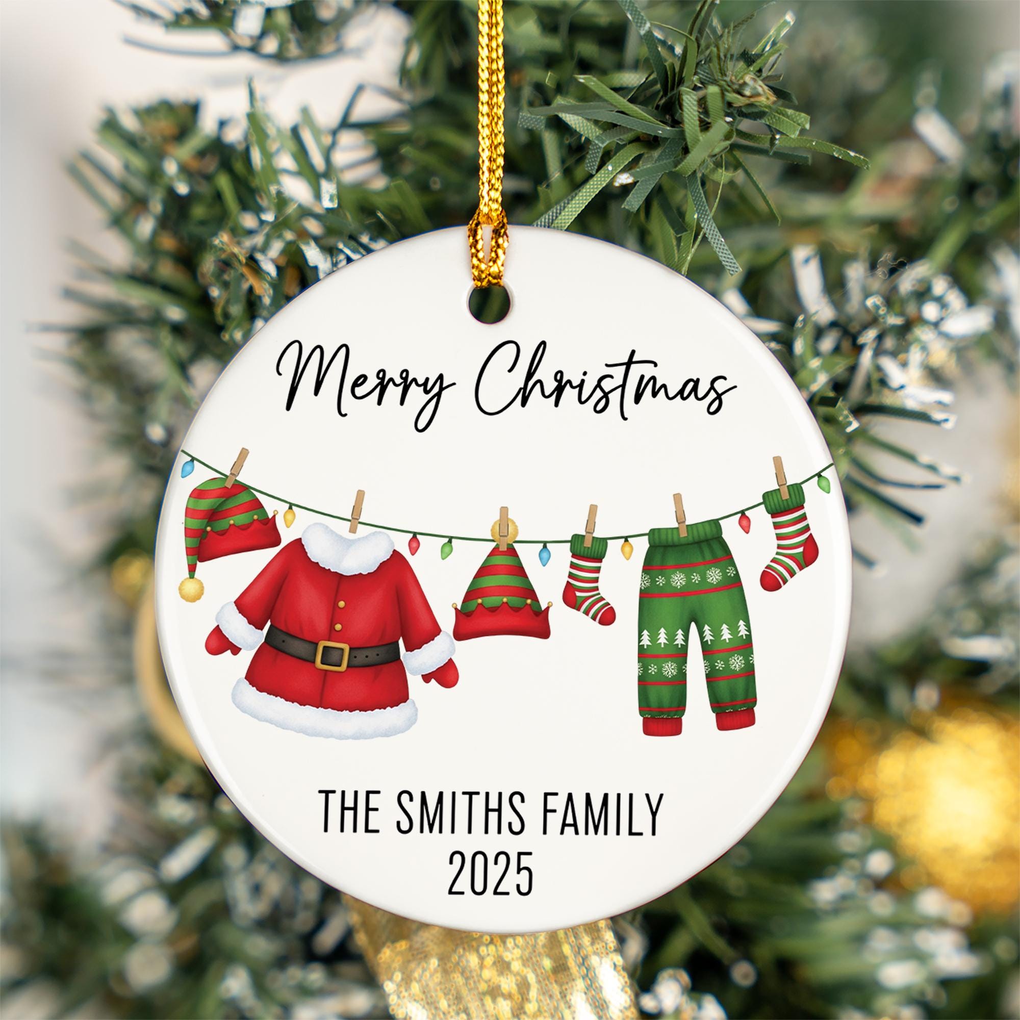 Personalized Family Christmas Ornament Ceramic Holiday Keepsake 2025