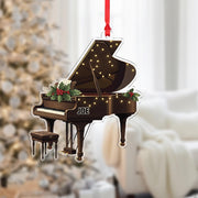 Grand Piano Christmas Ornament - Musician Holiday Tree Decoration Personalized