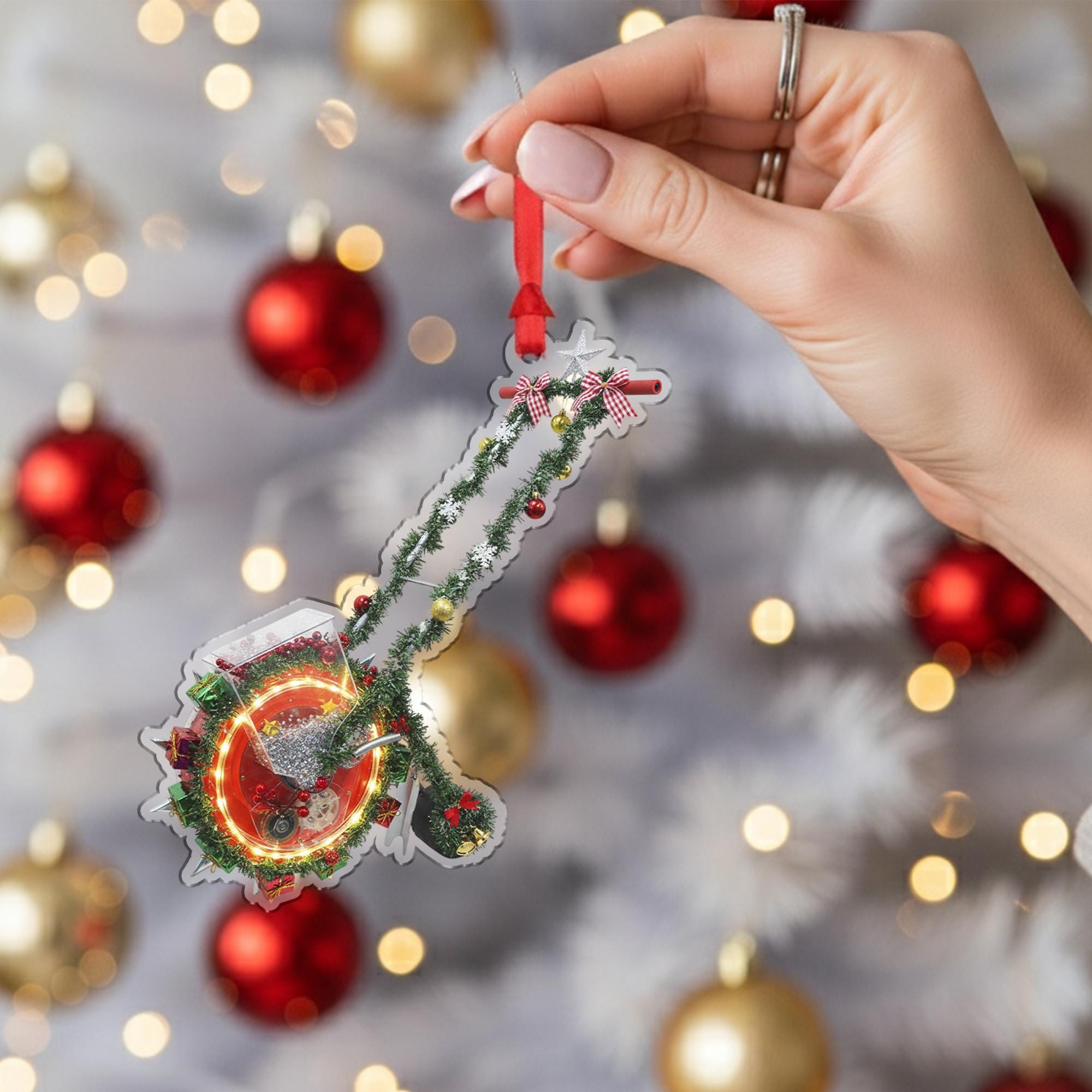 Manual Seeder Ornament Christmas Suncatcher Farm Garden Holiday Decor