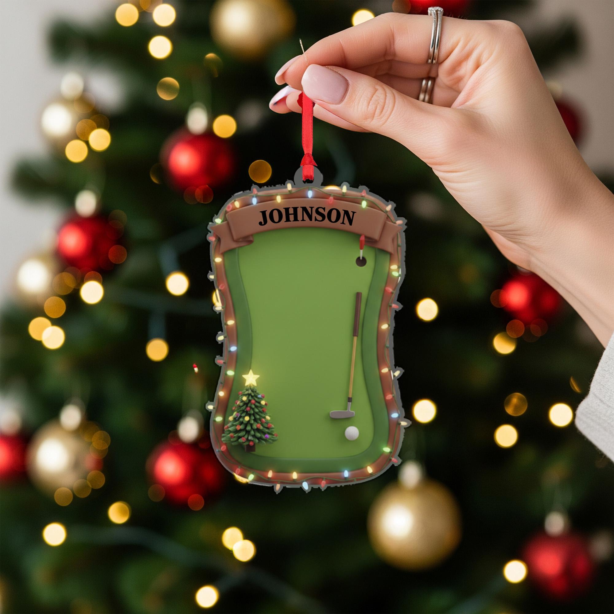 Personalized Golf Ornament, Custom Name Christmas Tree Gift for Golfer