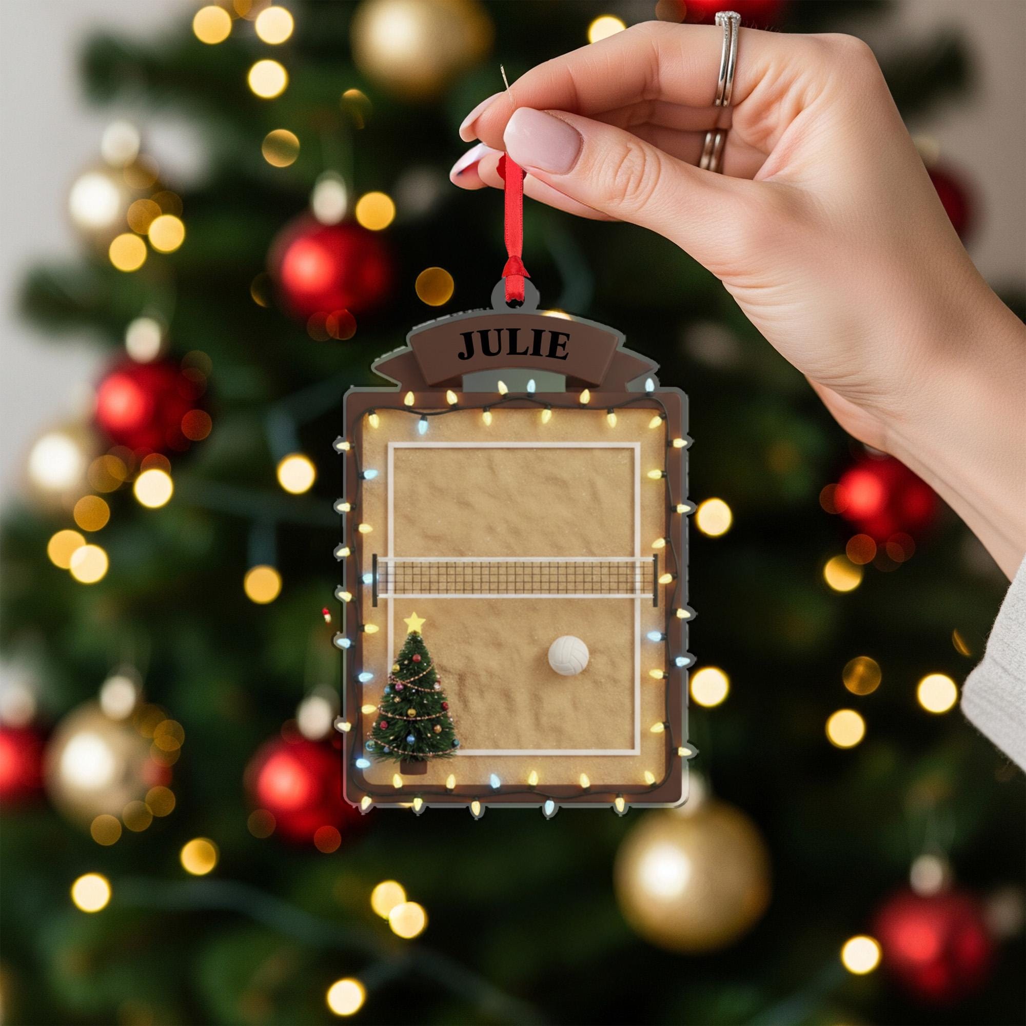 Personalized Volleyball Ornament, Custom Name Christmas Tree Gift for Player