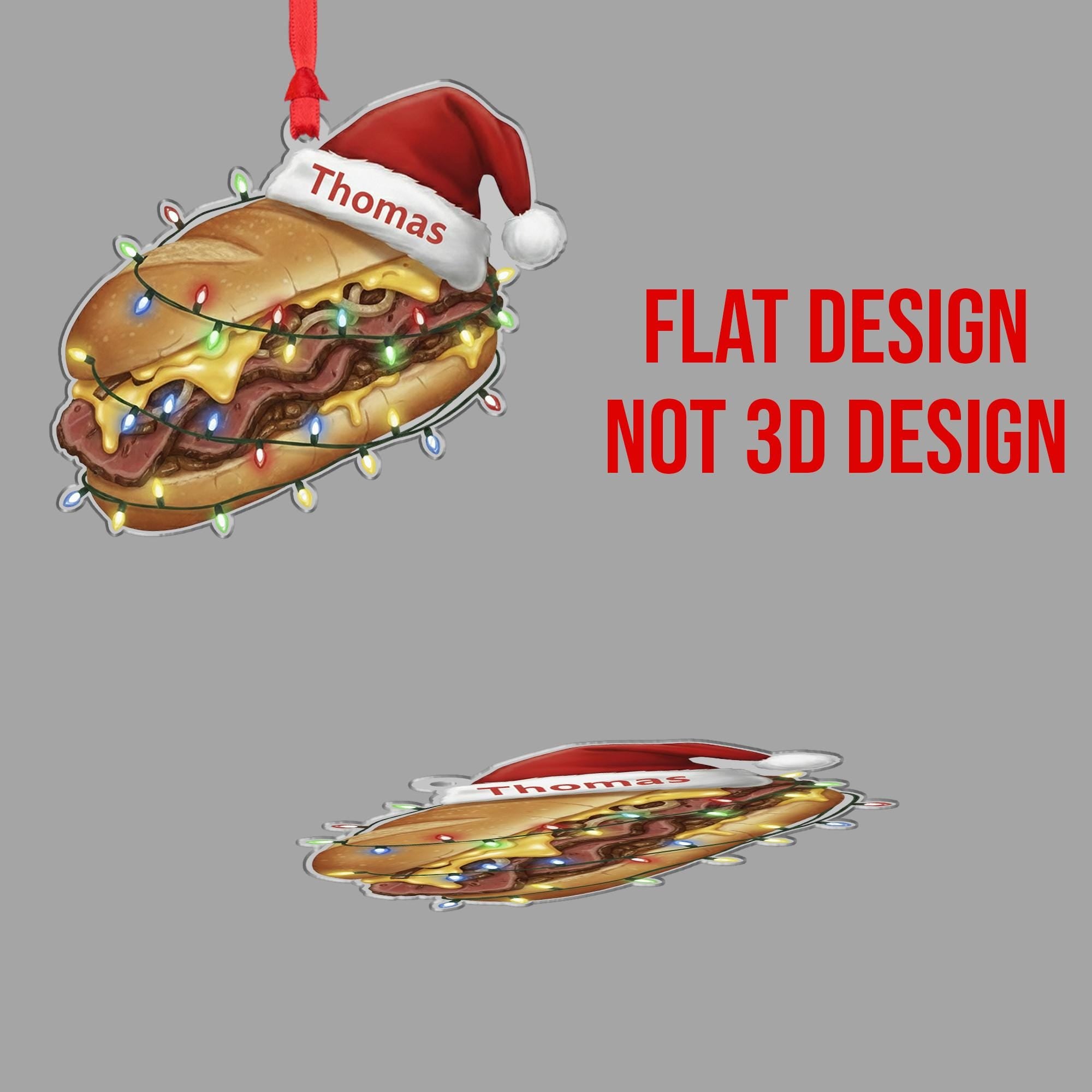 Personalized Hoagie Ornament - Custom Name Christmas Foodie Gift