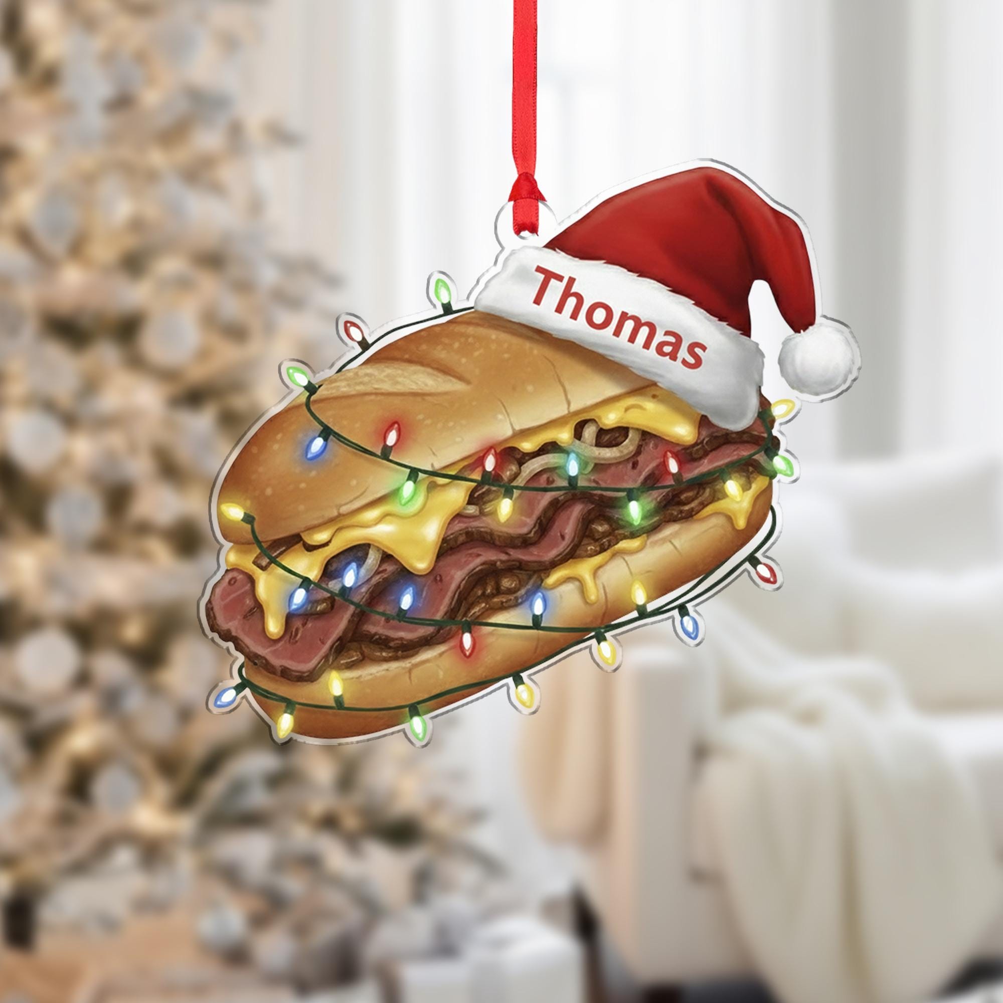 Personalized Hoagie Ornament - Custom Name Christmas Foodie Gift