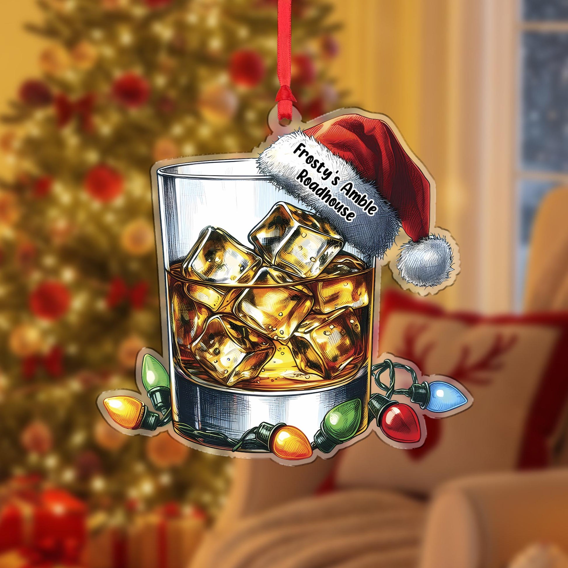Personalized Whiskey Ornament - Custom Bourbon Christmas Tree Decoration