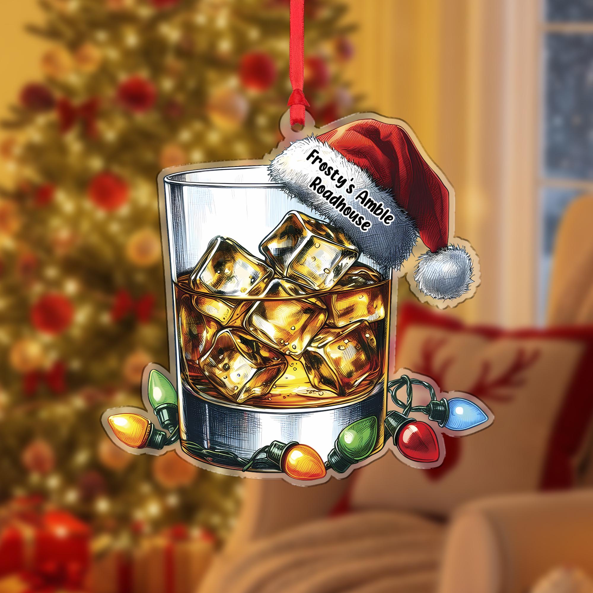 Personalized Whiskey Ornament - Custom Bourbon Christmas Tree Decoration