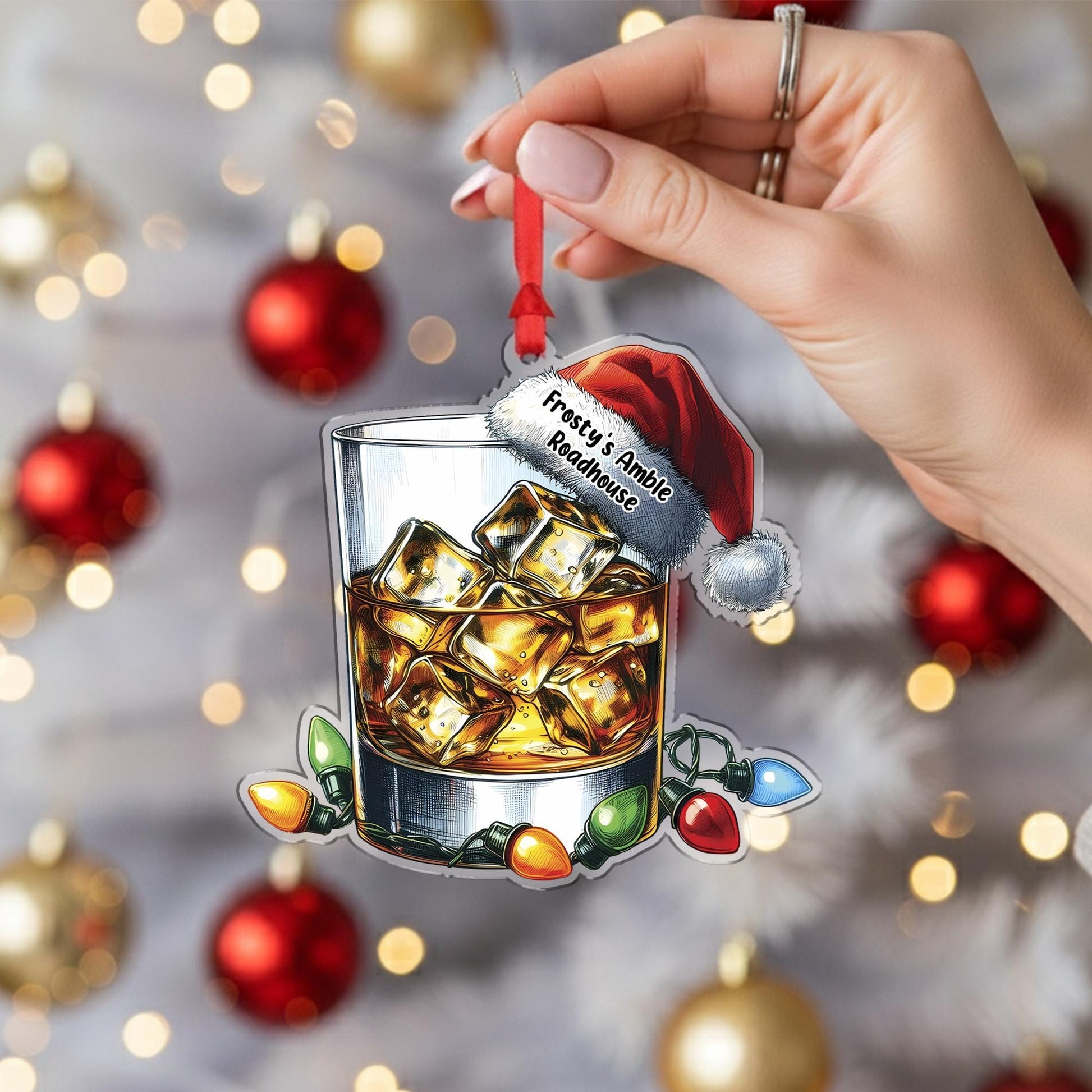 Personalized Whiskey Ornament - Custom Bourbon Christmas Tree Decoration