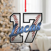 Personalized Baseball Jersey Number Ornament - Custom Player Name Sports Team Gift
