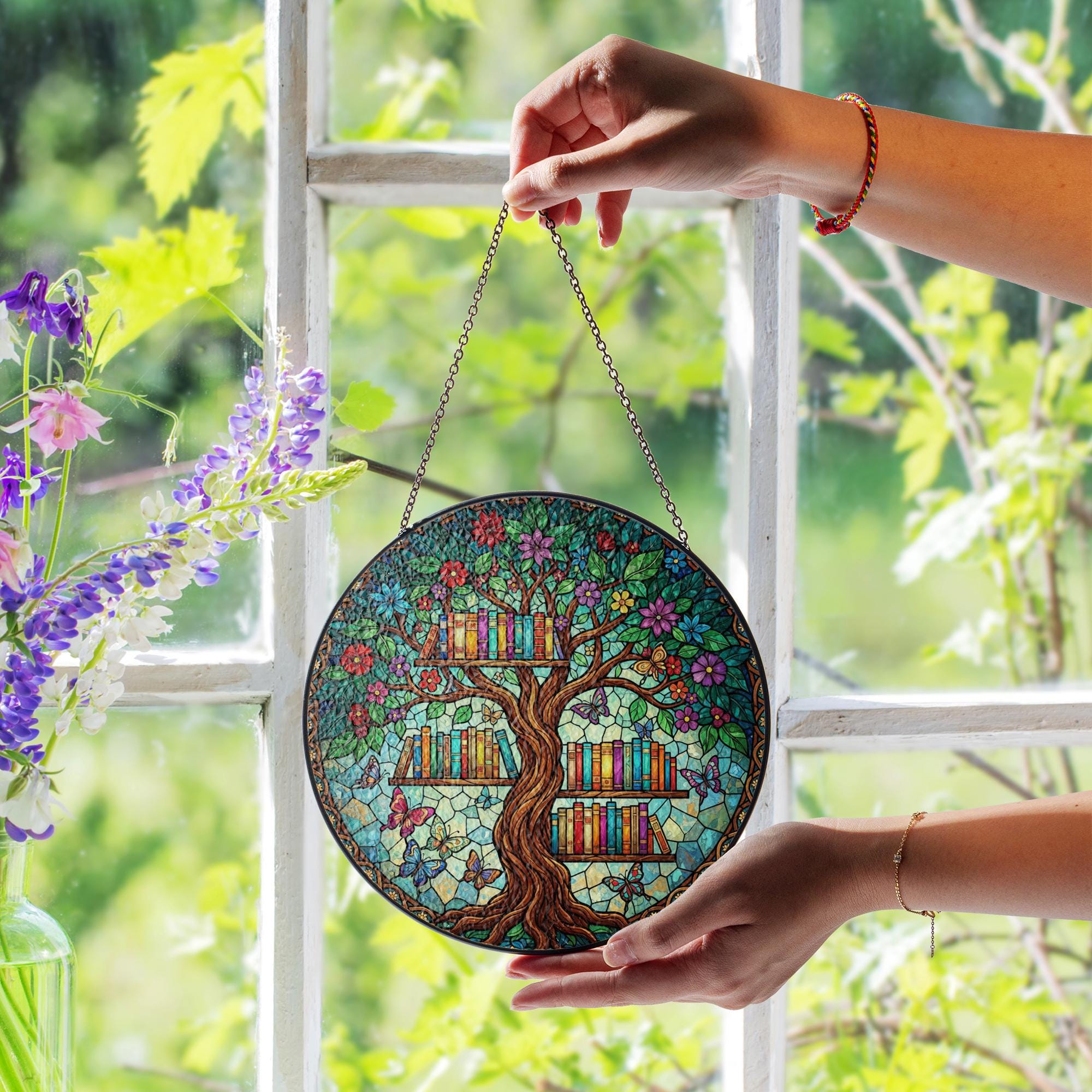 Tree of Life Suncatcher,  Bookshelf Window Hanging Decor