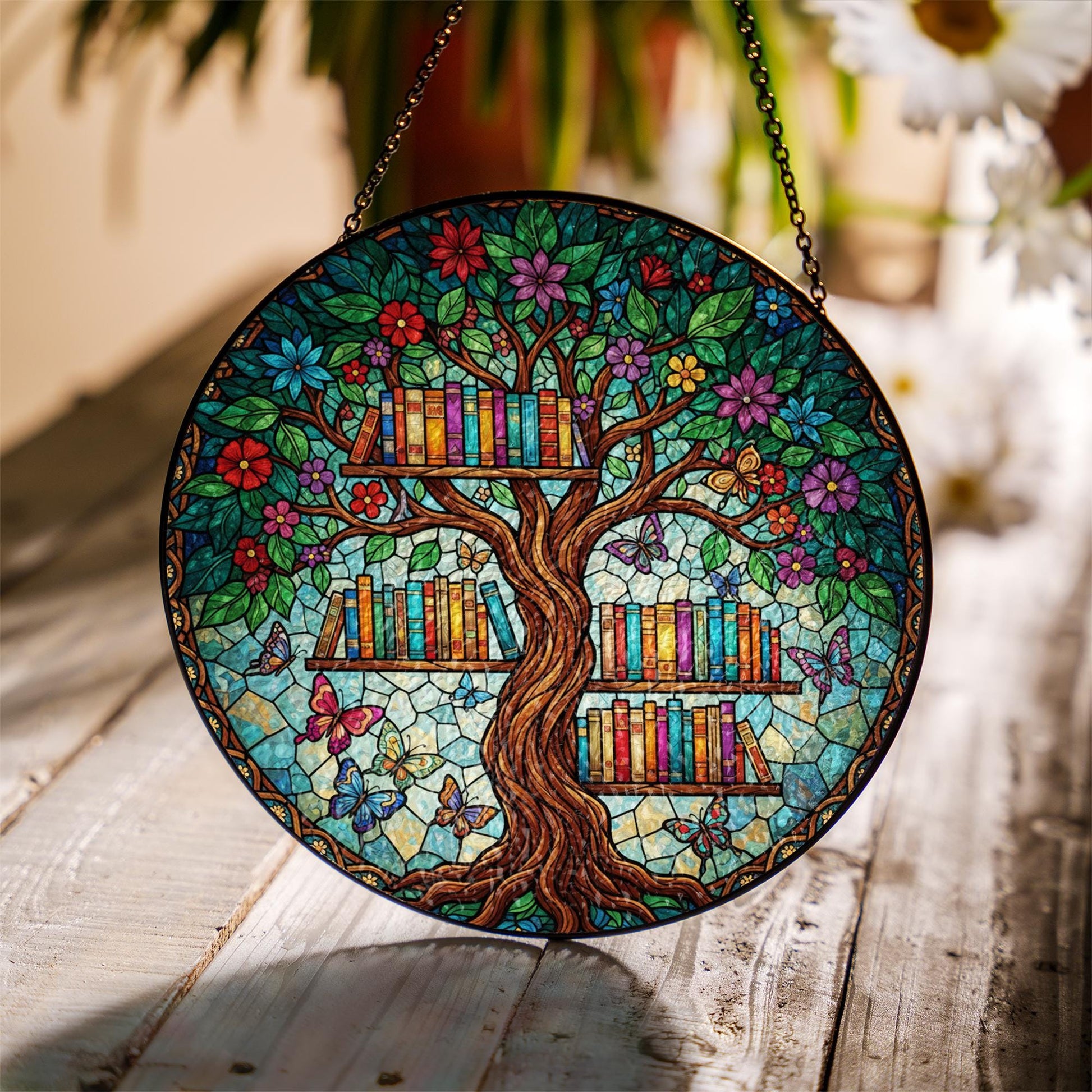 Tree of Life Suncatcher,  Bookshelf Window Hanging Decor