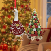 Goose Christmas Ornament, Funny Crochet Tree Holiday Farm Animal Decor Gift