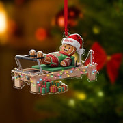 Personalized Gingerbread Pilates Ornament 2025 – Custom Name Christmas Reformer Decoration for Tree Display
