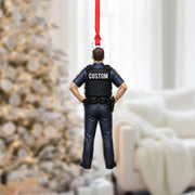 Personalized Police Officer Ornament – Custom Uniform Figure with Badge and Gear