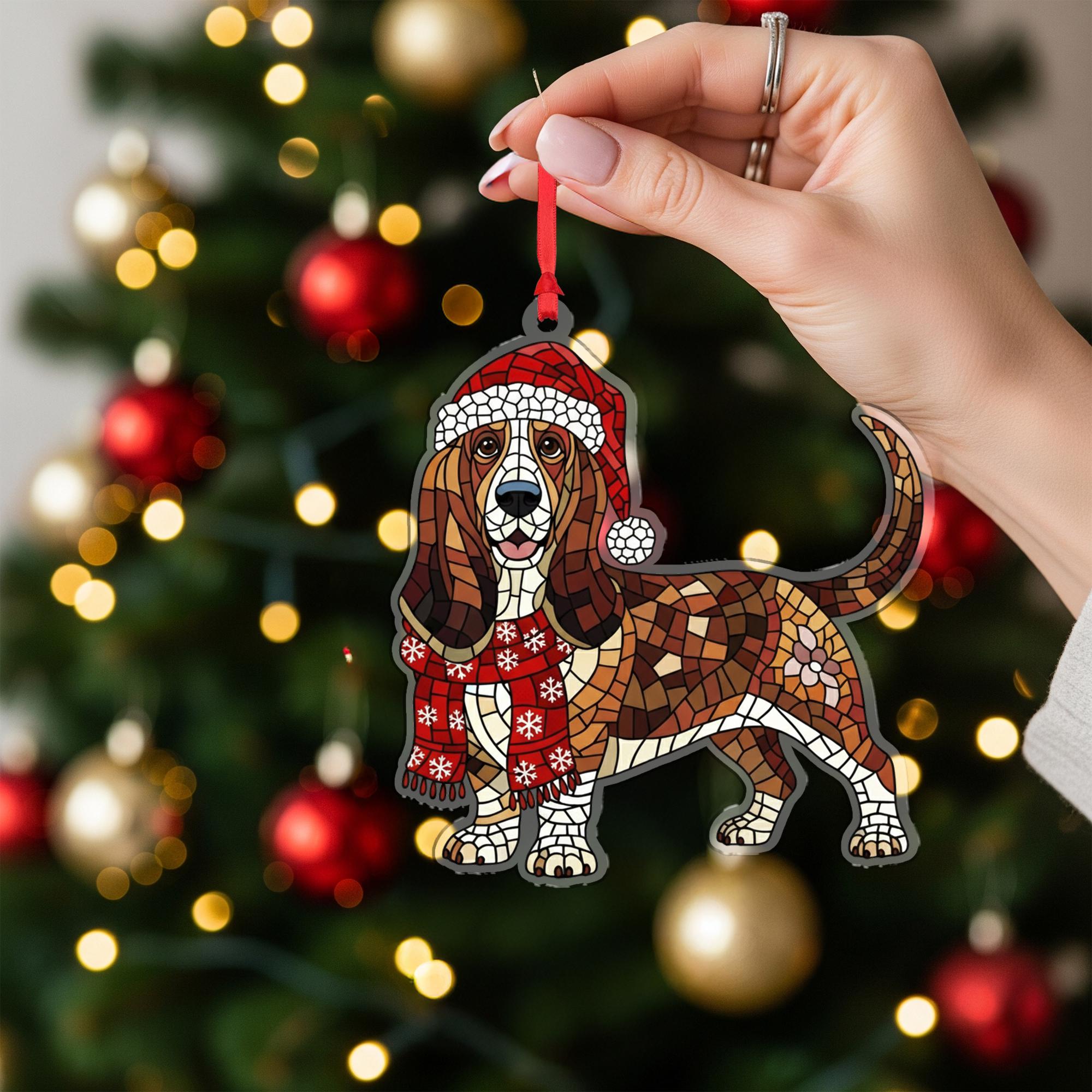 Personalized Dog Mosaic Ornament – Pet Portrait Keepsake