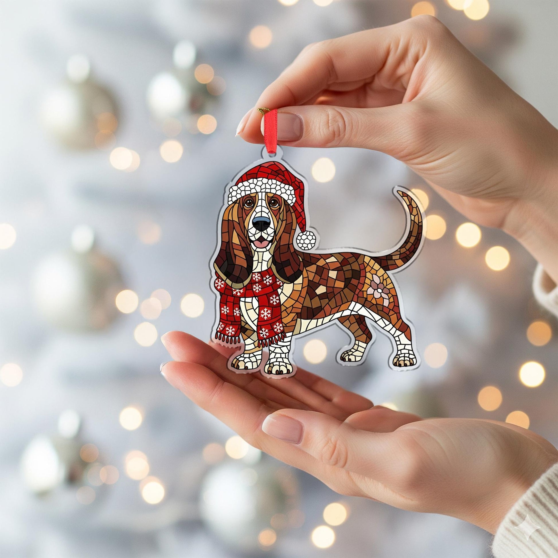 Personalized Dog Mosaic Ornament – Pet Portrait Keepsake
