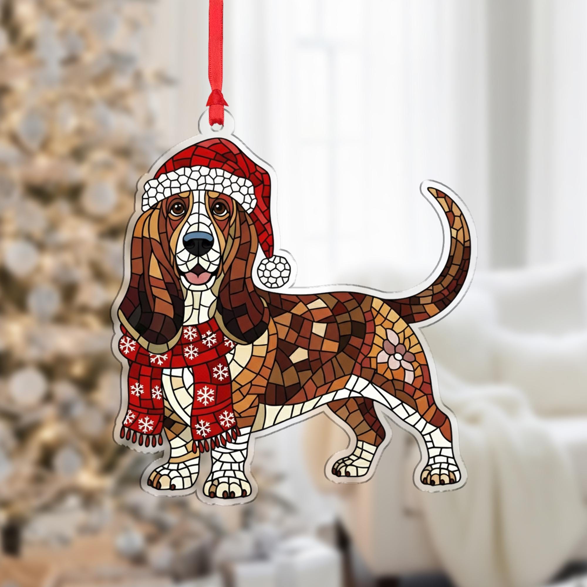 Personalized Dog Mosaic Ornament – Pet Portrait Keepsake