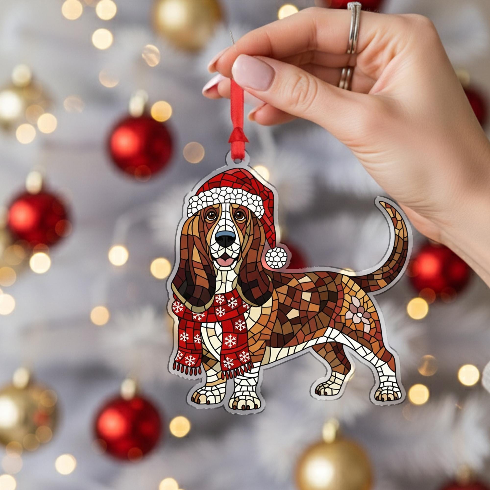 Personalized Dog Mosaic Ornament – Pet Portrait Keepsake