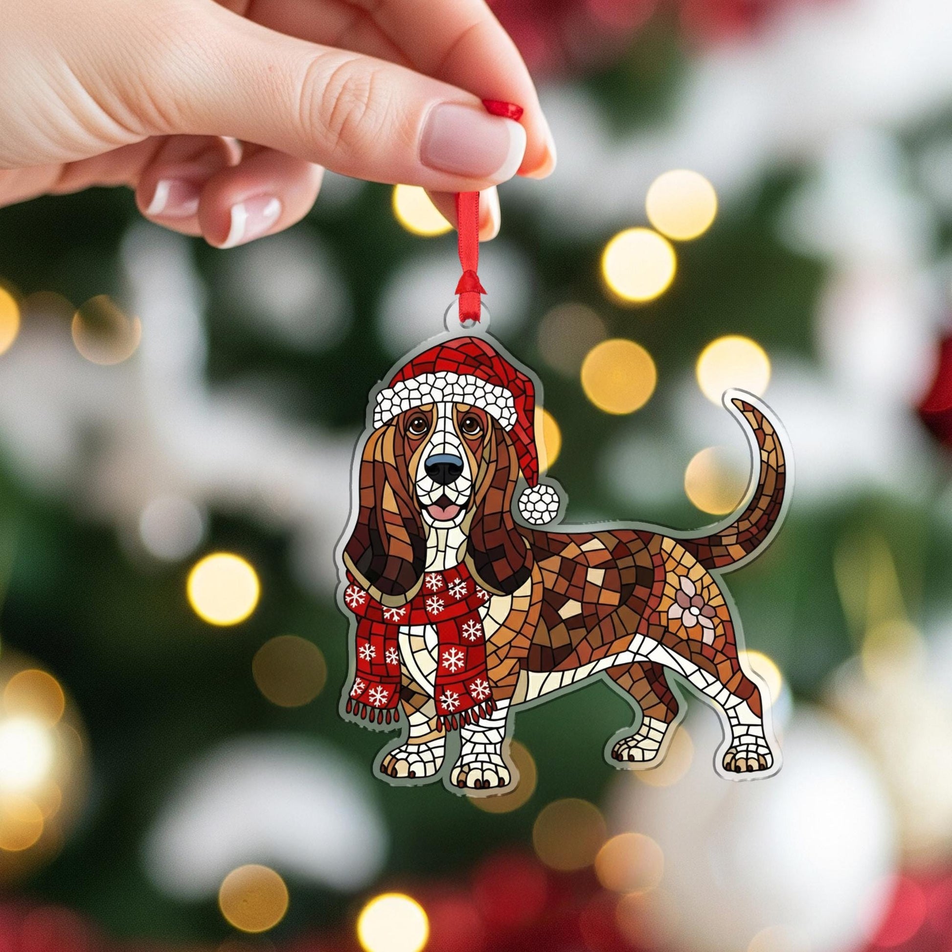 Personalized Dog Mosaic Ornament – Pet Portrait Keepsake