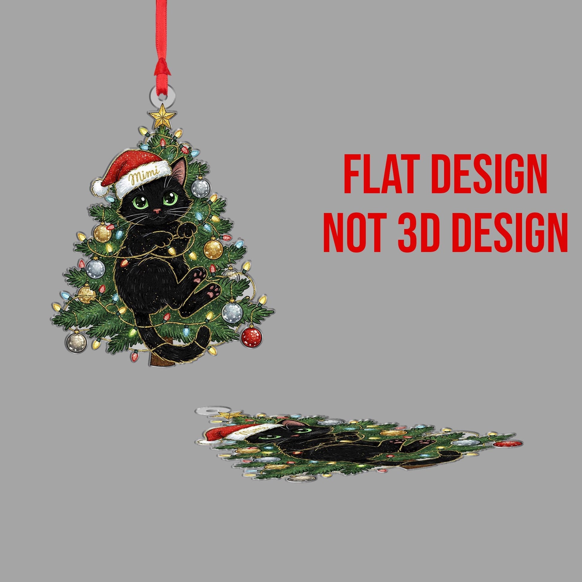 Personalized Black Cat Ornament – Cat Lover Gift