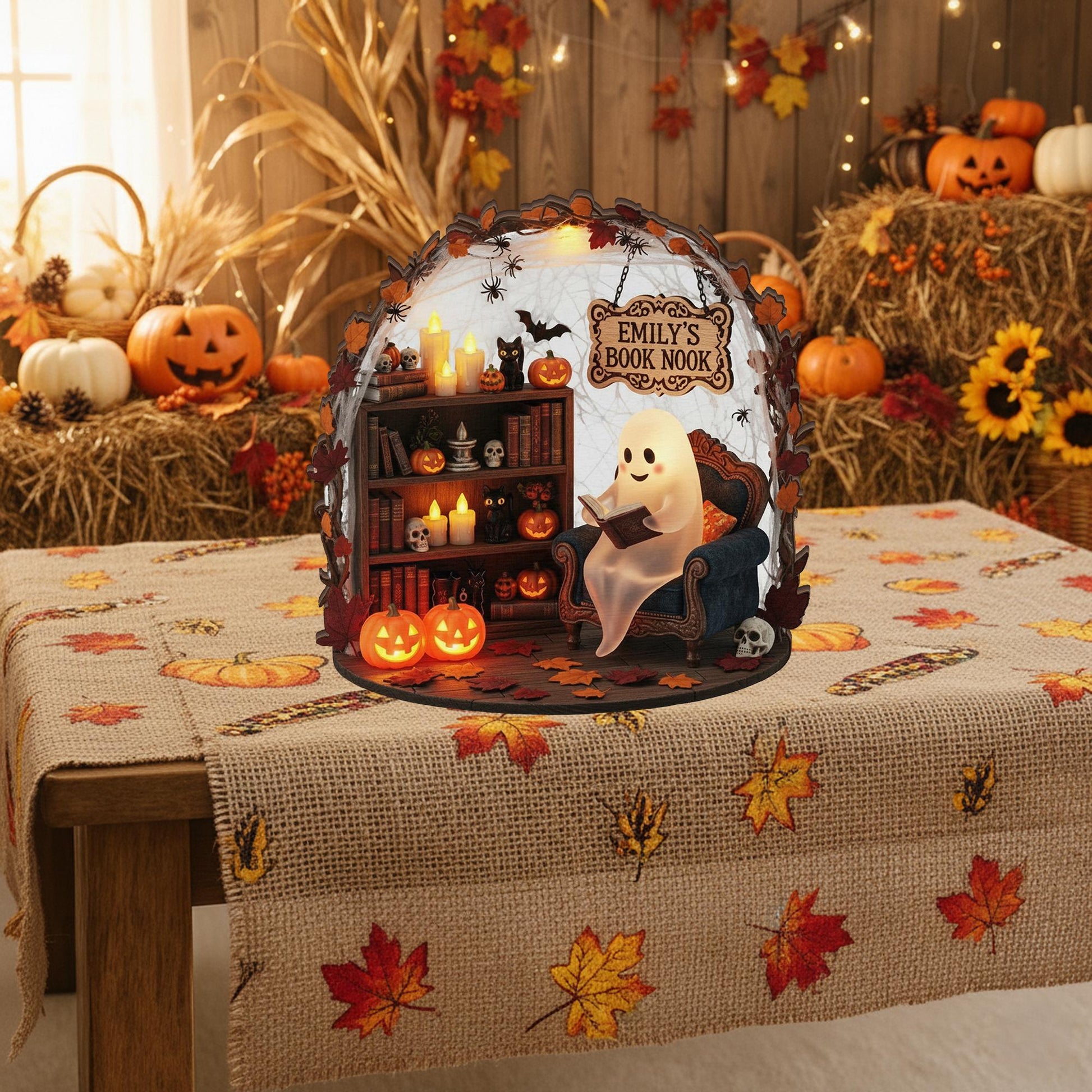 Custom Halloween Wooden Blocks | Ghost Pumpkin Book Nook Decor -  3D LOOK