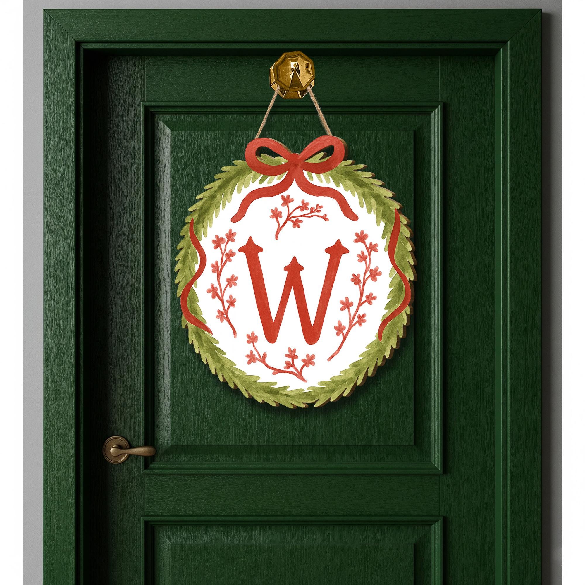 Custom Monogram Christmas Sign | Chinoiserie Wooden Holiday Decor