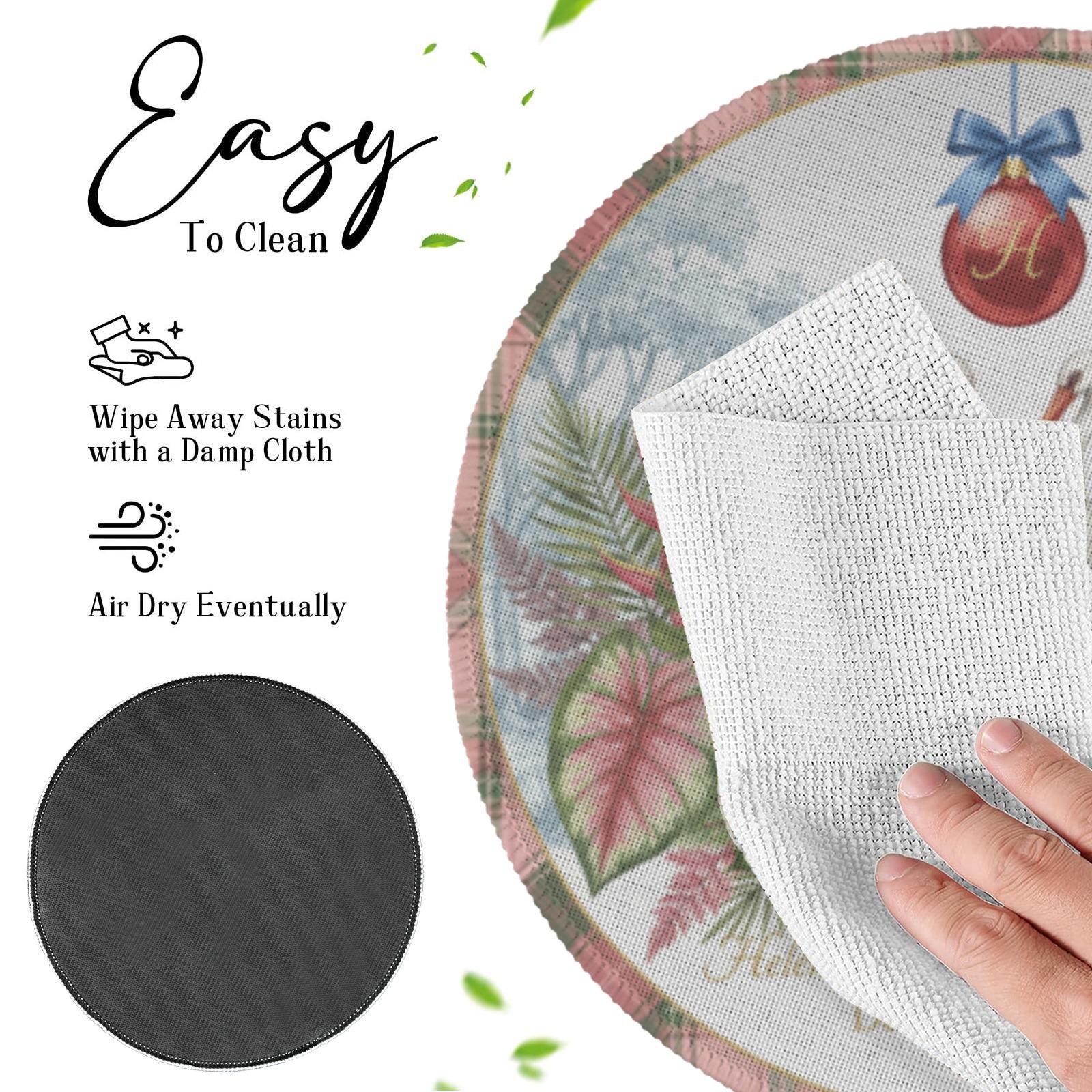 Personalized Christmas Placemat – Custom Family Name Tropical Bird Round Table Decor