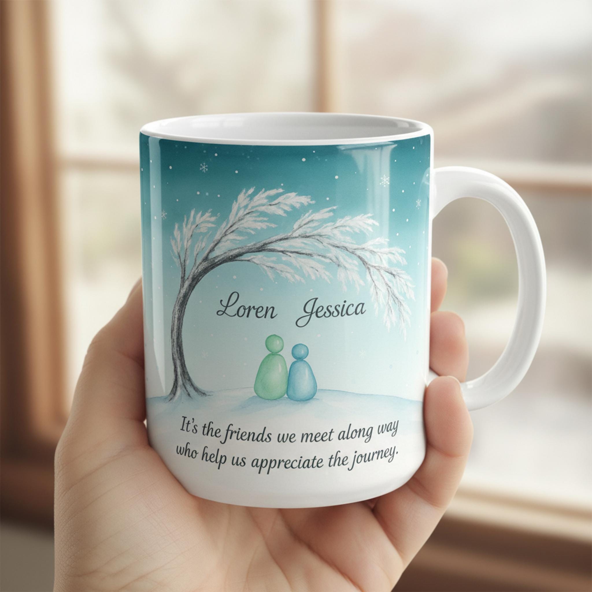 Personalized Friendship Mug — Custom Name Coffee Cup with Inspirational Quote