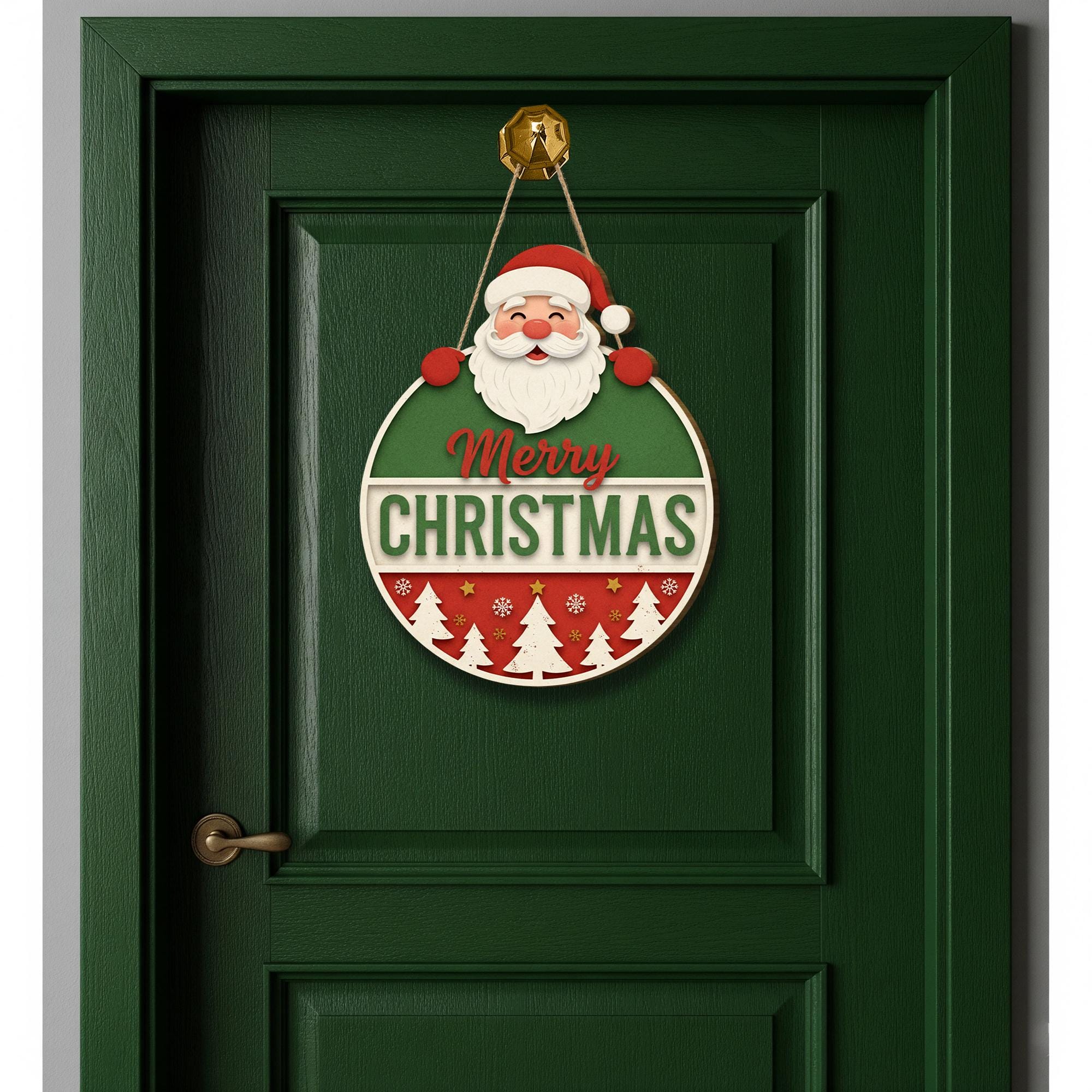 Merry Christmas Door Sign: Santa Welcome Sign