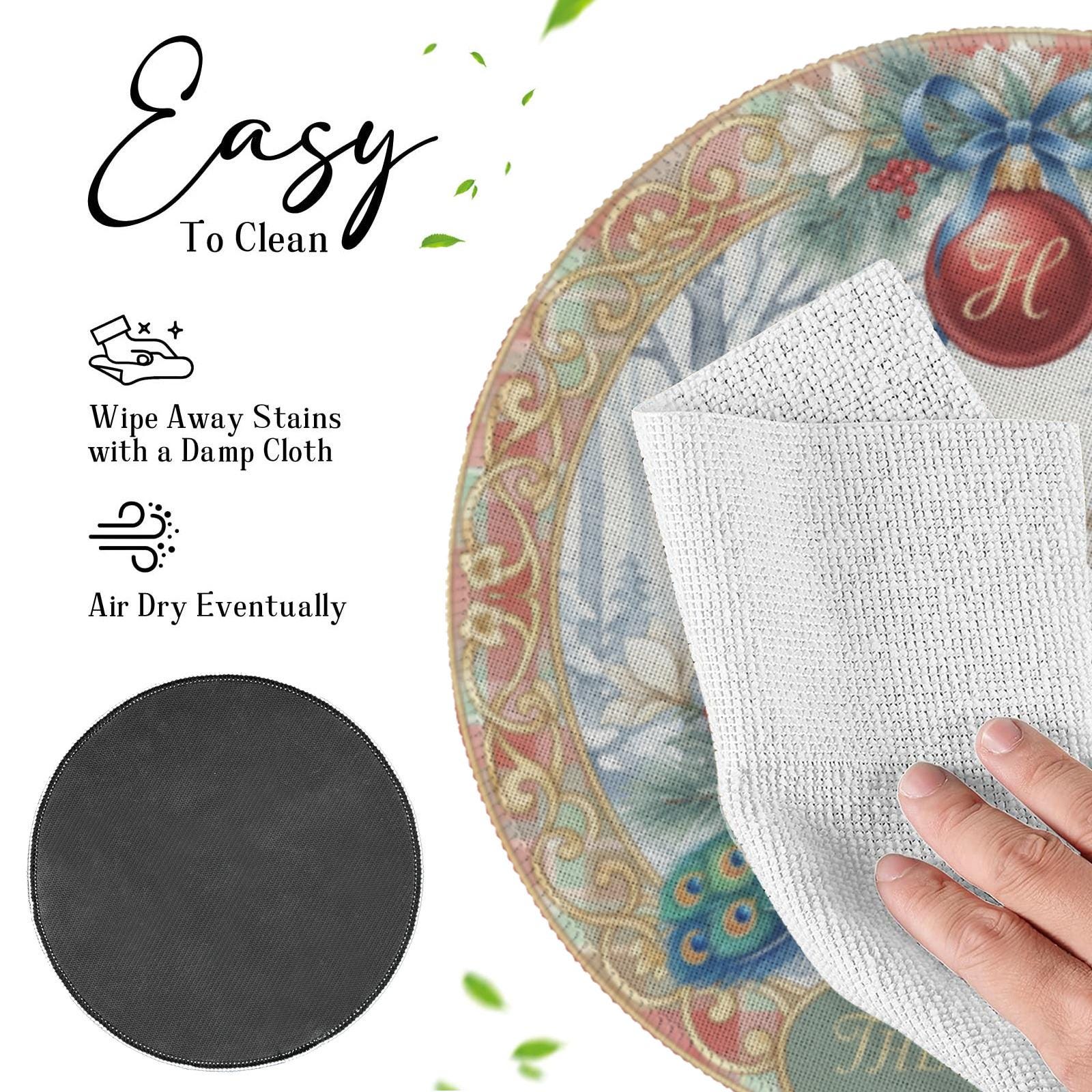 Personalized Peacock Placemat – Custom Family Name Round Christmas Table Decor 2025