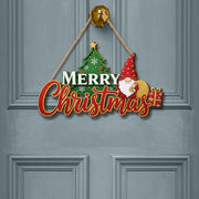 Merry Christmas Gnome Door Sign – Holiday Porch Decor