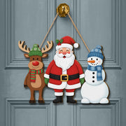 Christmas door sign – Santa Reindeer Snowman Welcome Sign