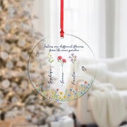 Personalized Birth Month Flower Ornament: Custom Sister Gift