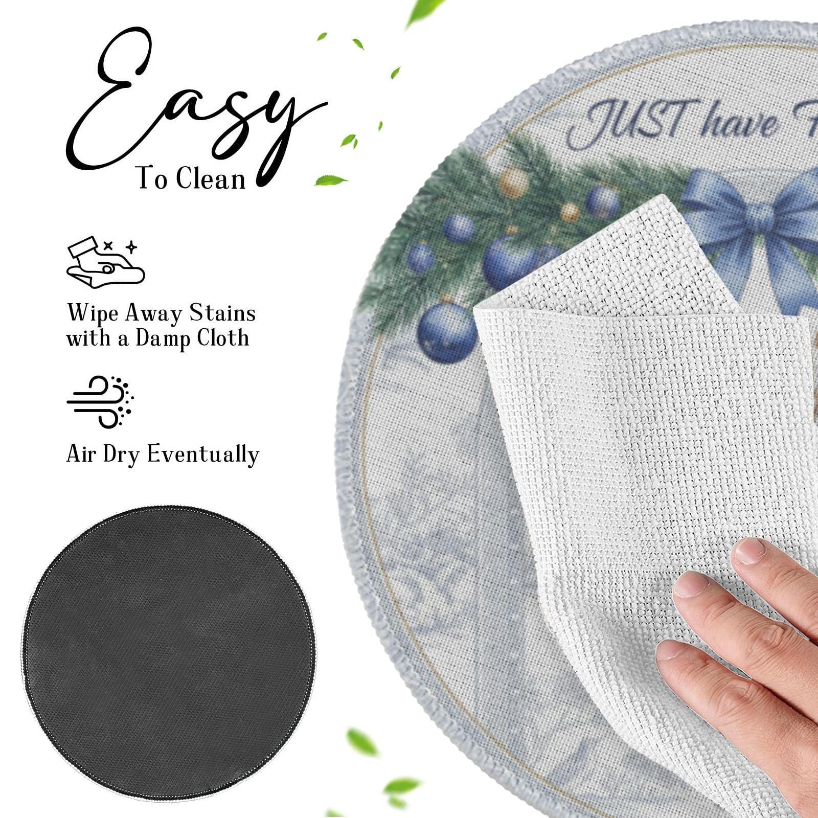 Just Have Faith Placemat – Custom Family Name Round Holiday Dining Table Decor