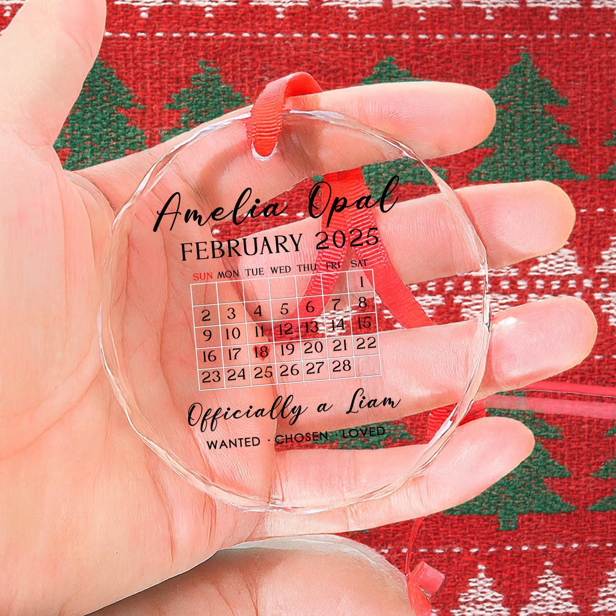 Adoption Day Ornament – Custom Calendar Gift with Child’s Name and Gotcha Date