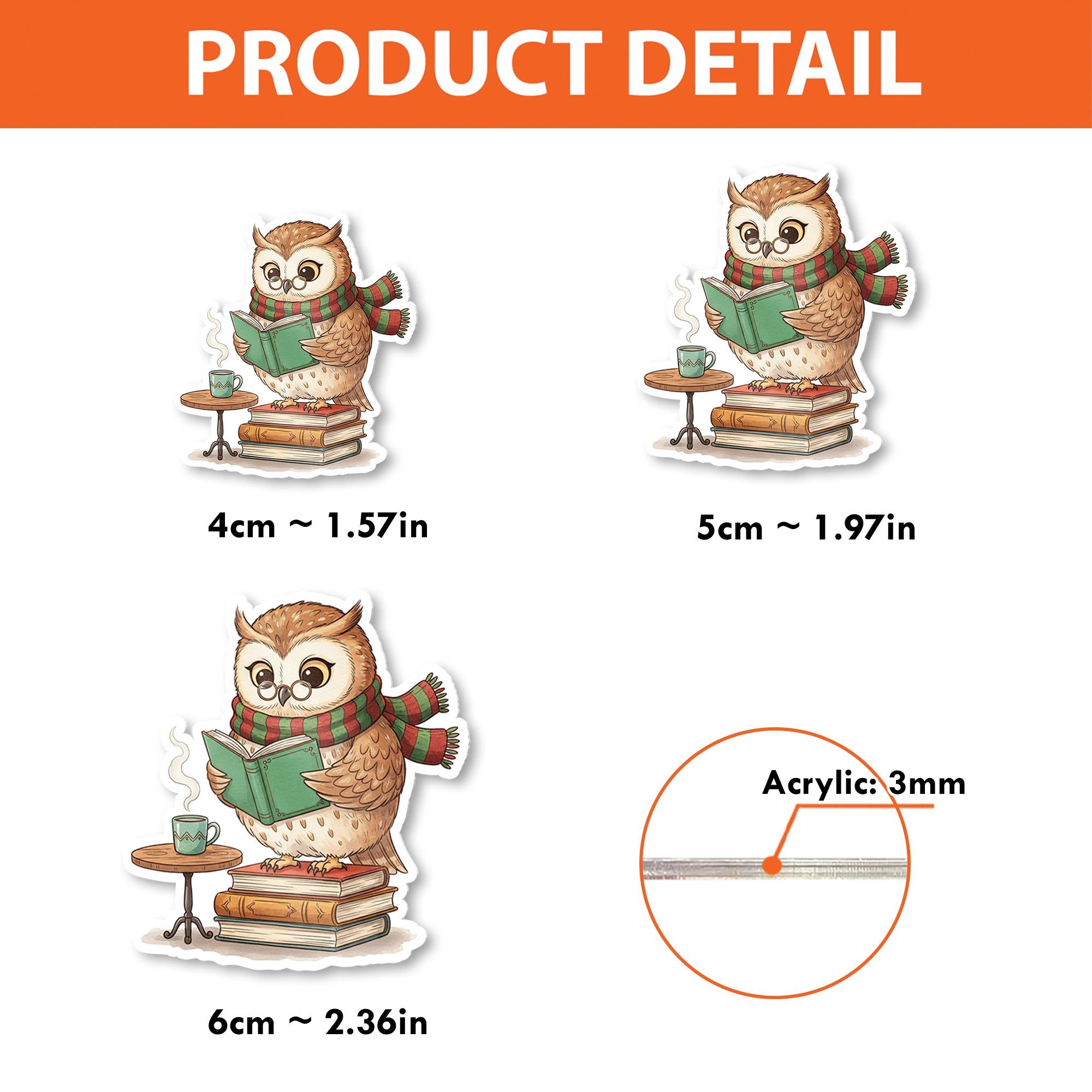 Retractable Badge Reel – Owl Reading Design, Nurse ID Holder, Office Accessory