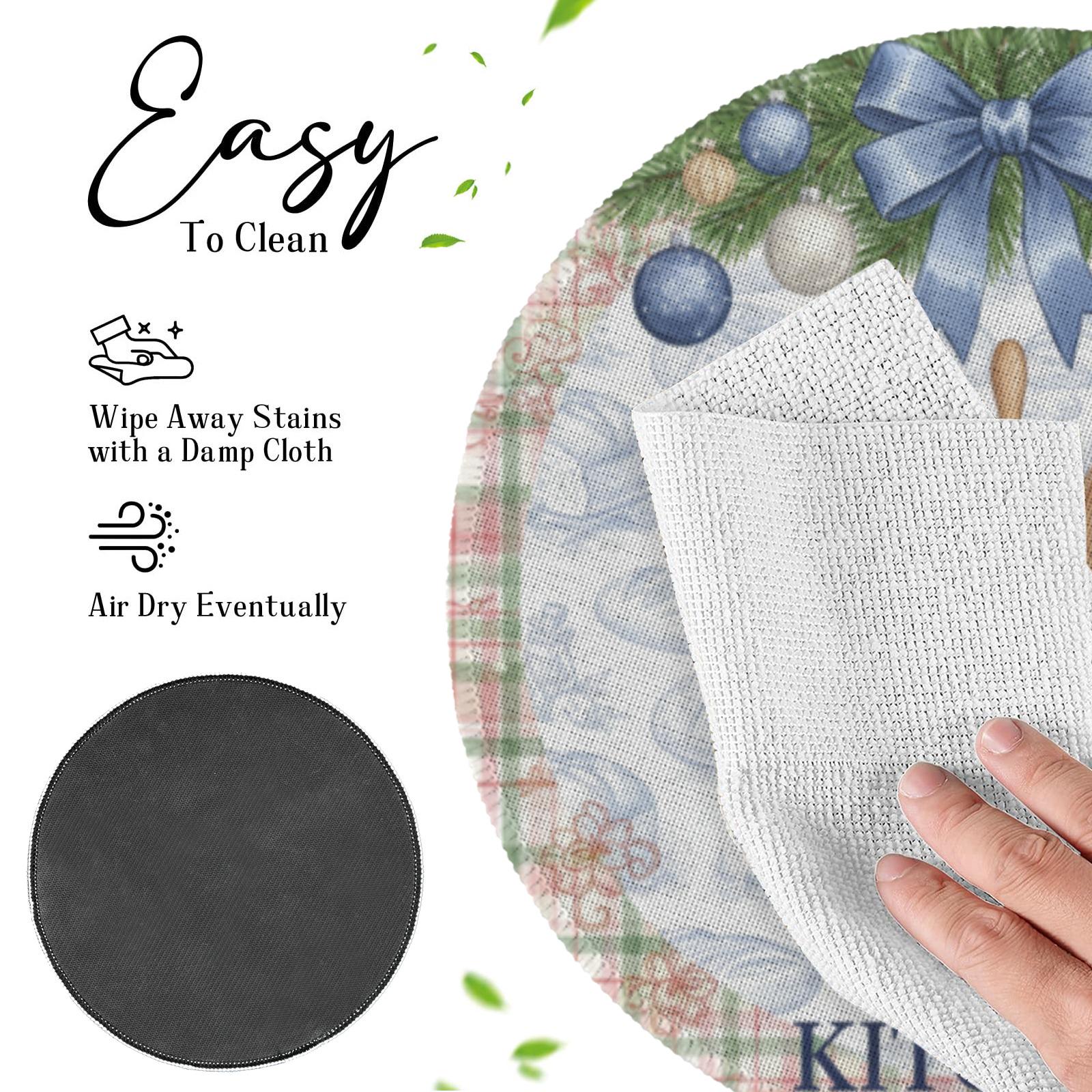 Personalized Kitchen Placemat – Round Christmas Table Decor with Custom Name