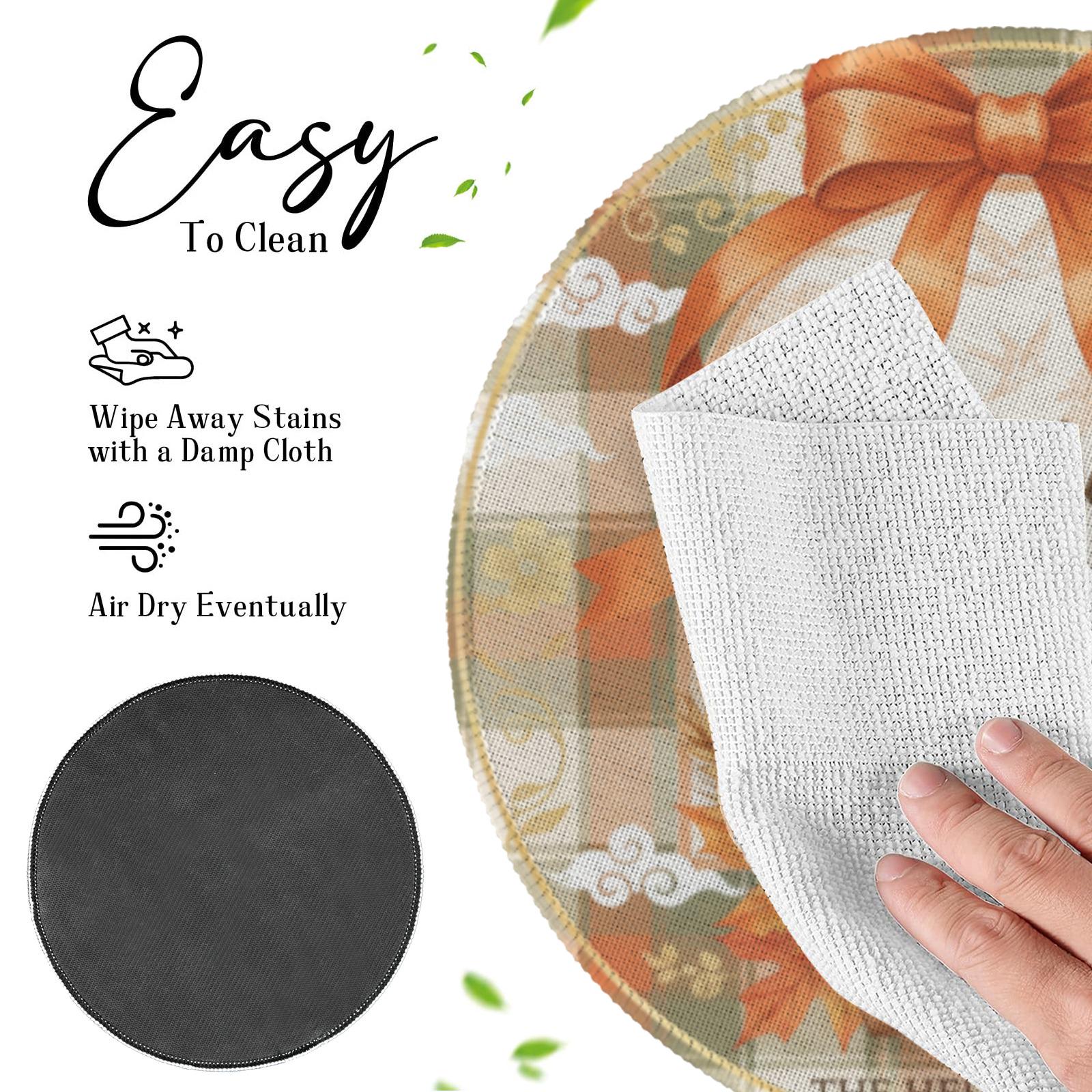 Thanksgiving Round Placemat – Personalized Fall Table Decor Pumpkin Design 2025
