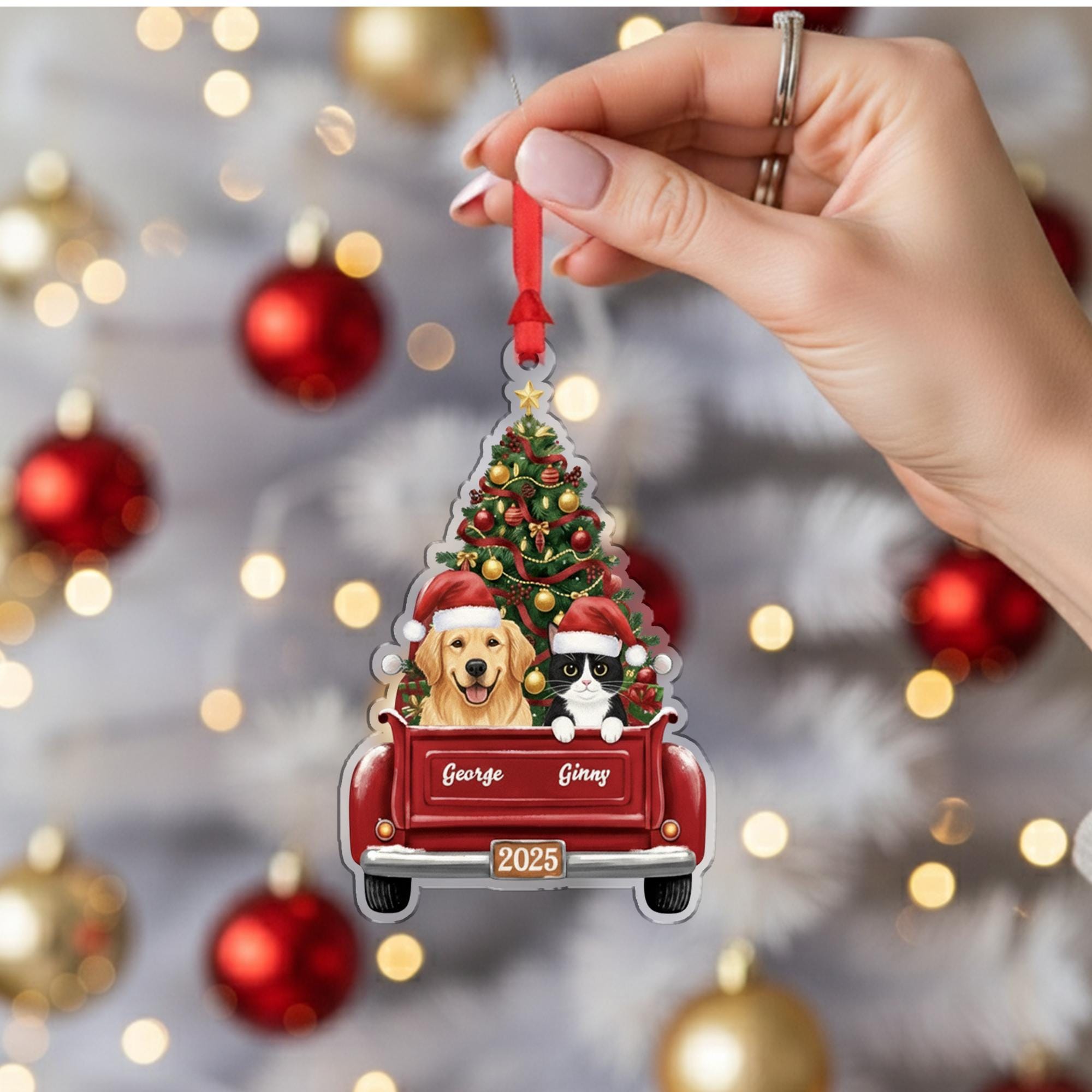 Personalized Pet Ornament — Custom Dog and Cat Christmas Tree Decoration 2025