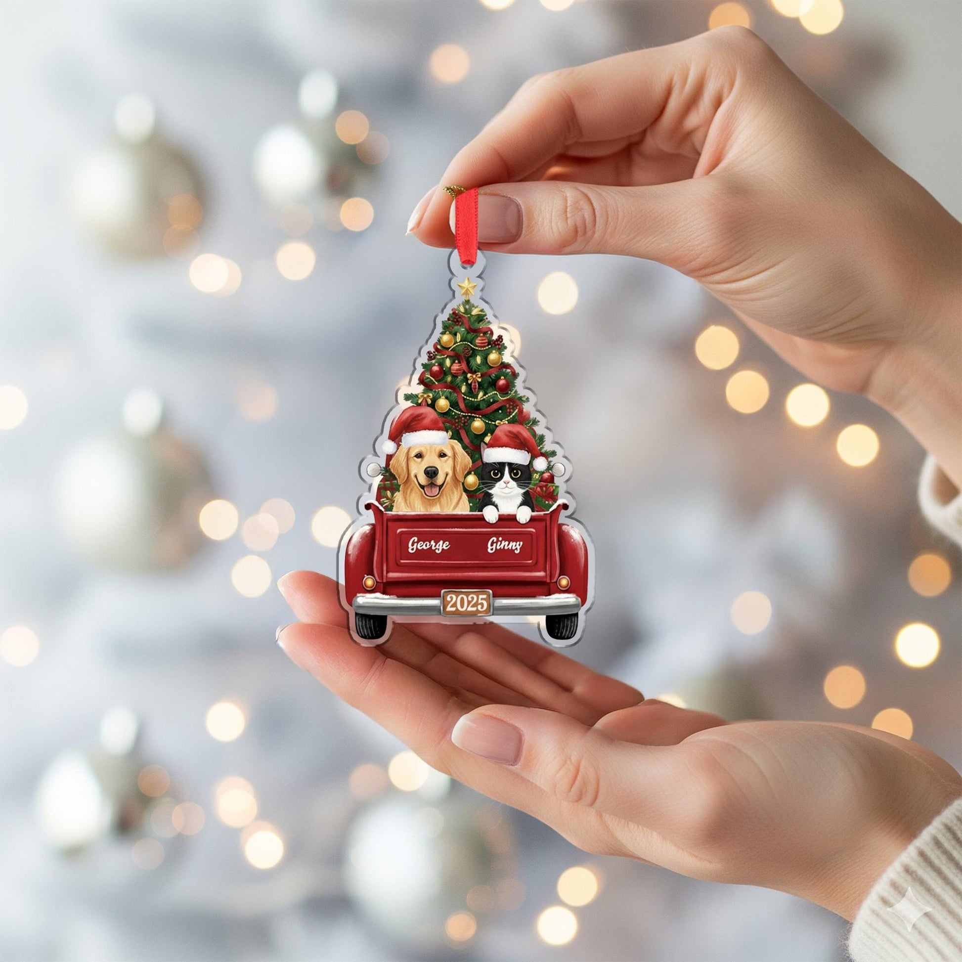 Personalized Pet Ornament — Custom Dog and Cat Christmas Tree Decoration 2025