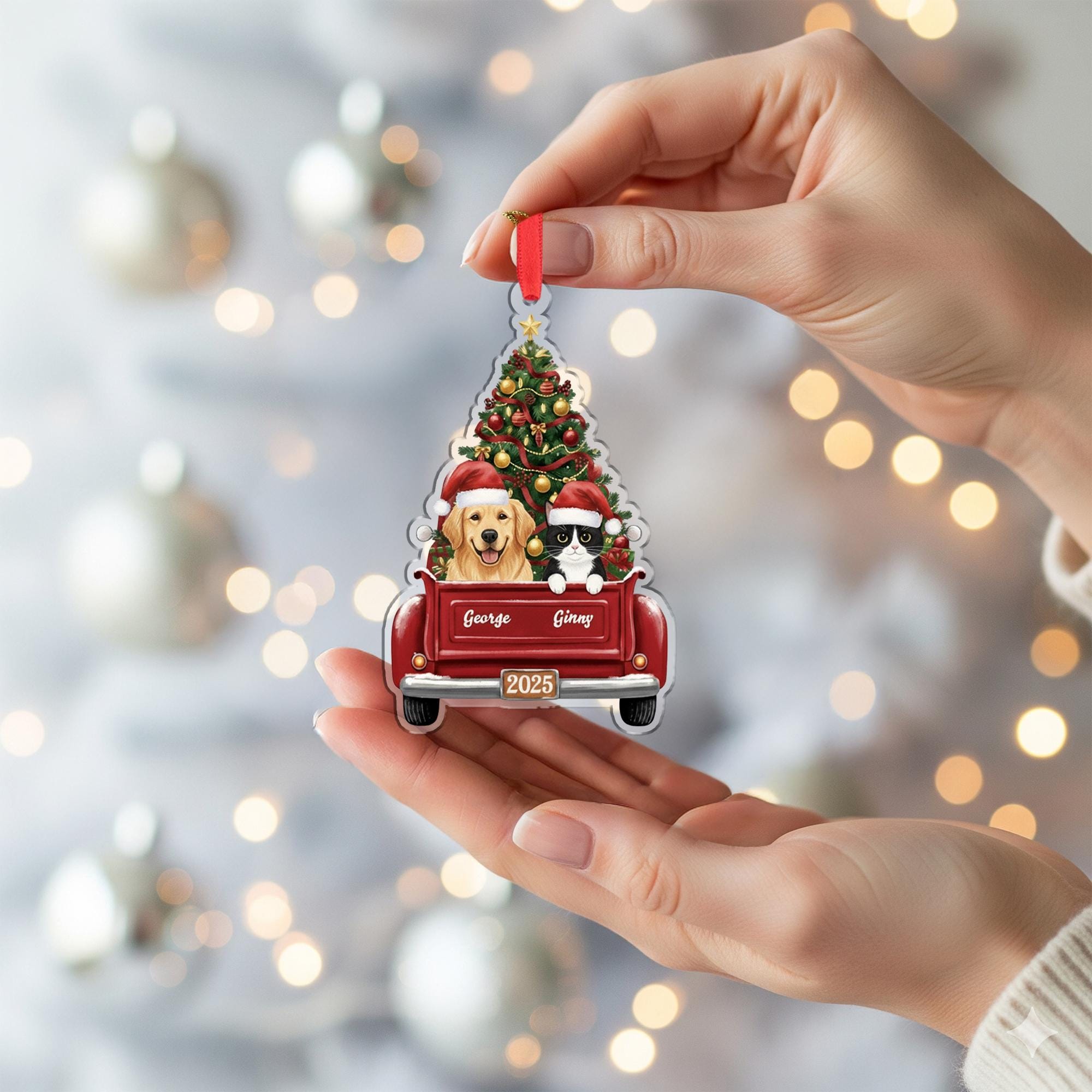 Personalized Pet Ornament — Custom Dog and Cat Christmas Tree Decoration 2025