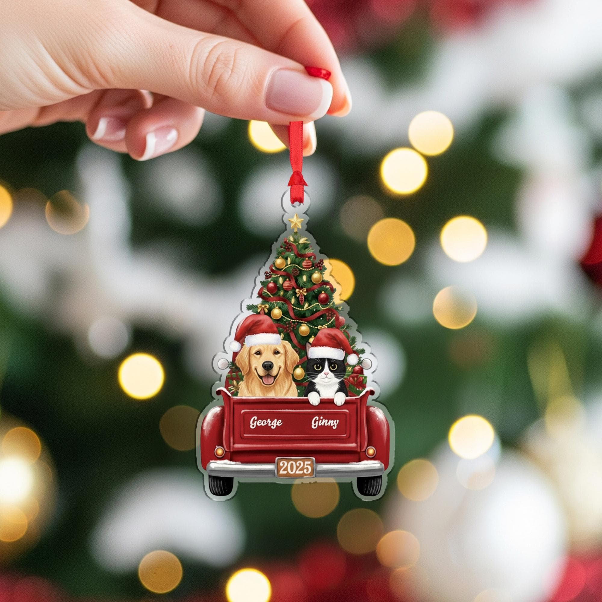 Personalized Pet Ornament — Custom Dog and Cat Christmas Tree Decoration 2025