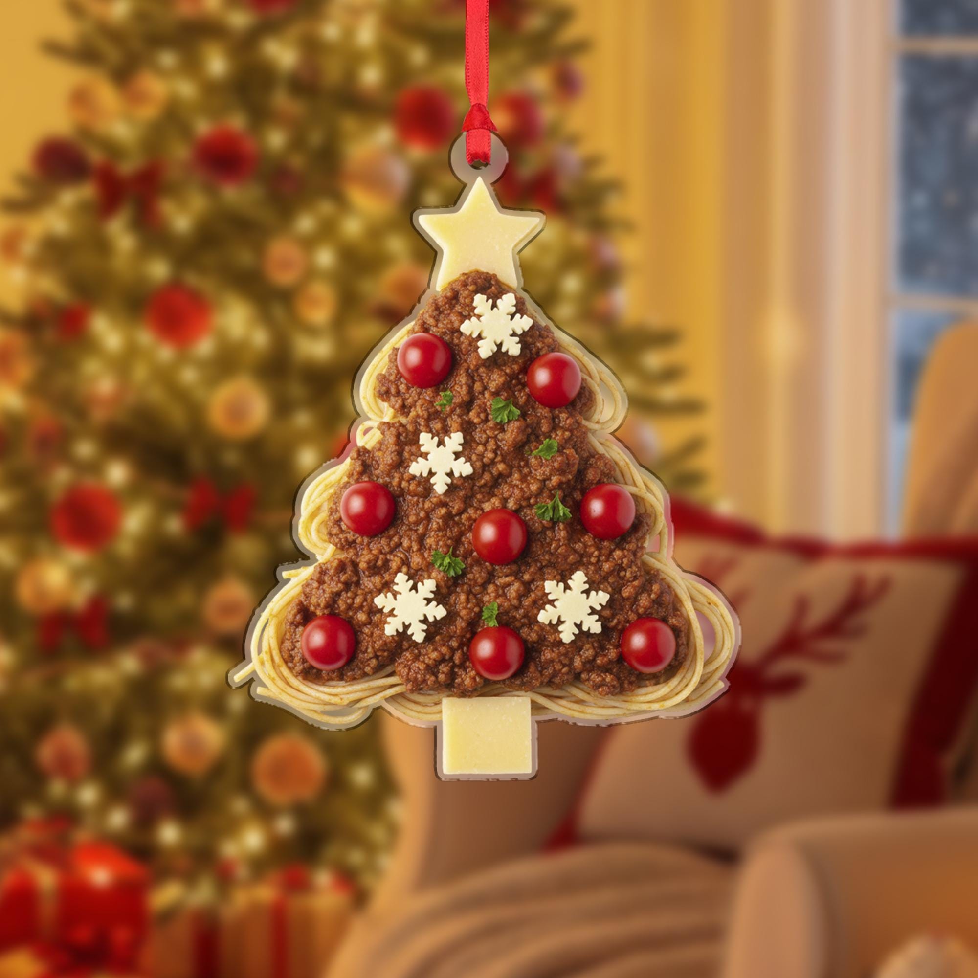 Spaghetti Bolognese Ornament — Funny Pasta Food Christmas Tree Decoration 2025