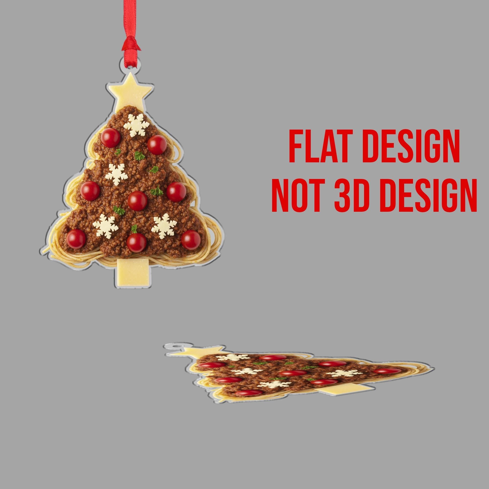 Spaghetti Bolognese Ornament — Funny Pasta Food Christmas Tree Decoration 2025