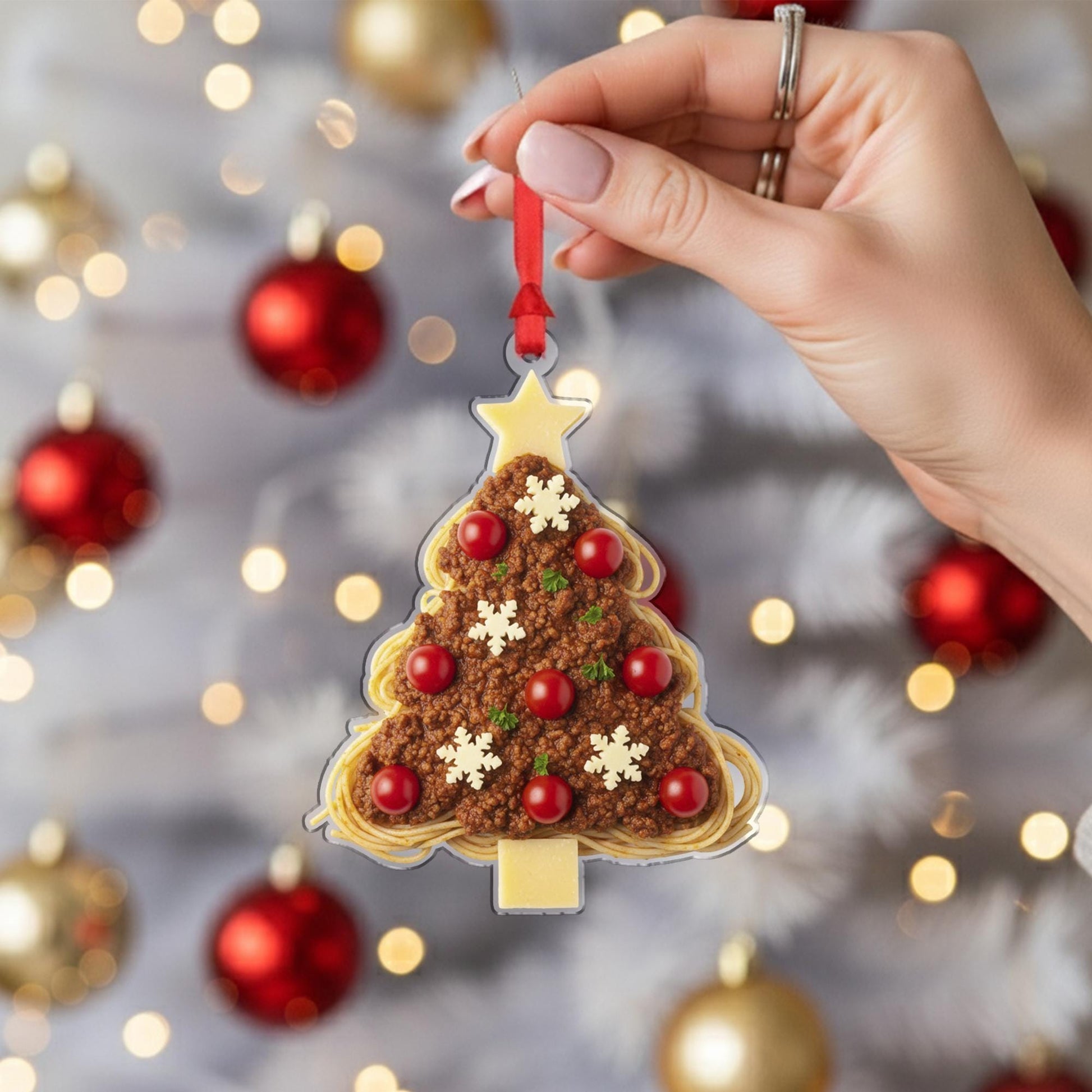 Spaghetti Bolognese Ornament — Funny Pasta Food Christmas Tree Decoration 2025